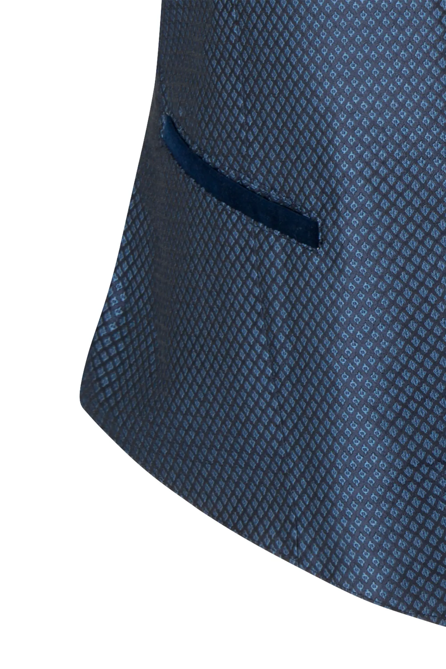 Trachtenweste in blau mit Samtkragen - Detail Taschen