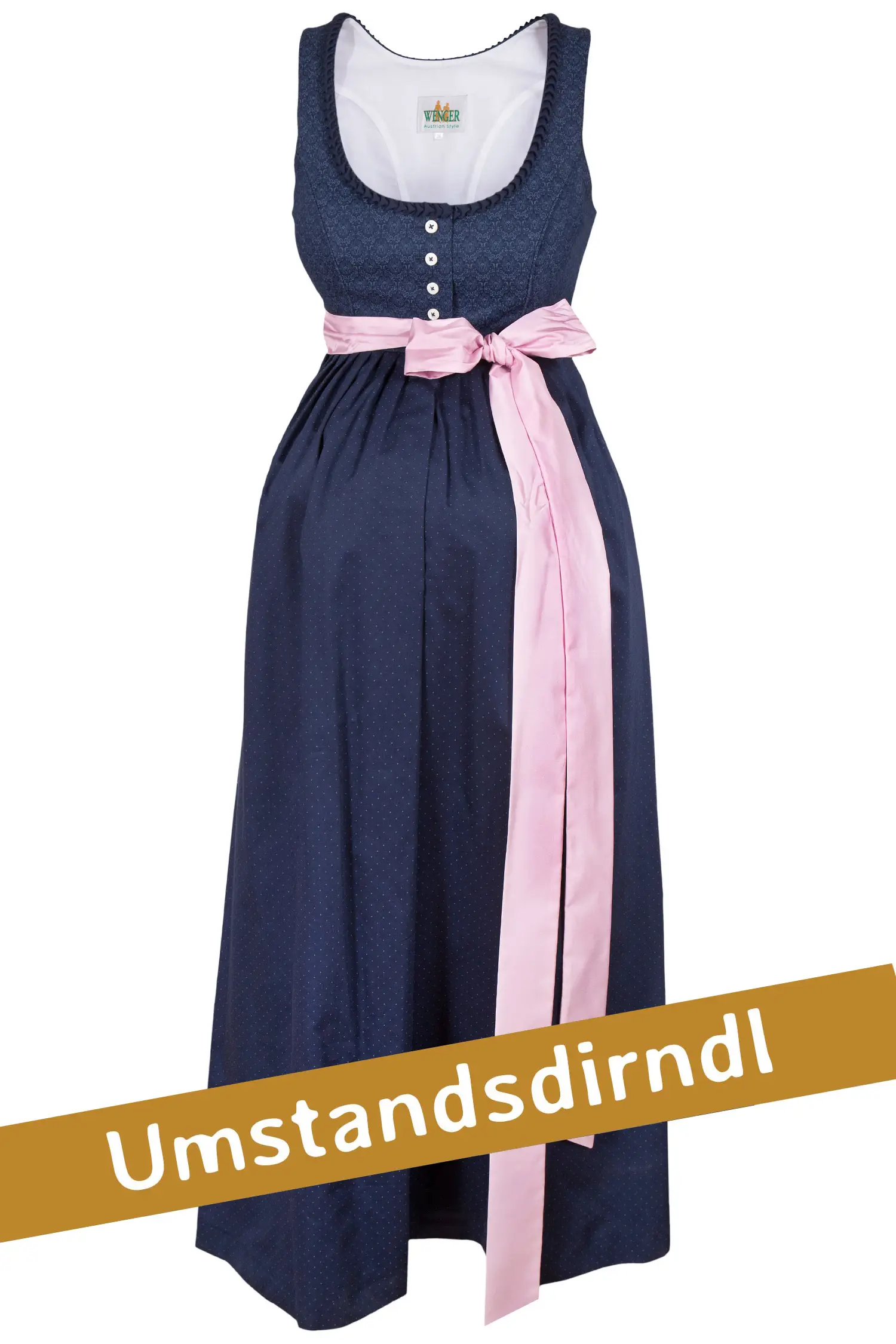 Umstandsdirndl India aus Baumwolle in dunkelblau