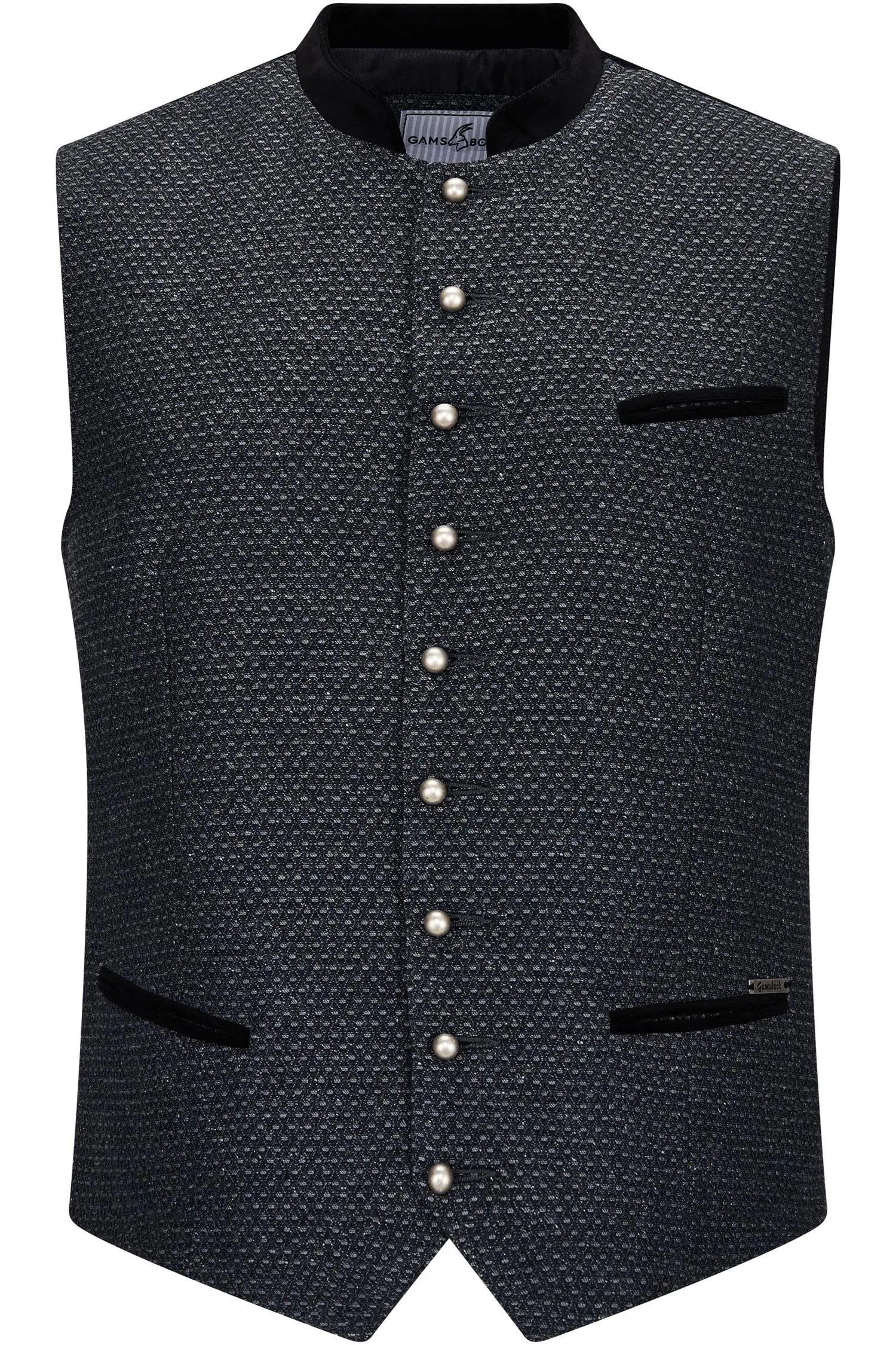 Weste Vincent von Gamsbock in Silber/Schwarz