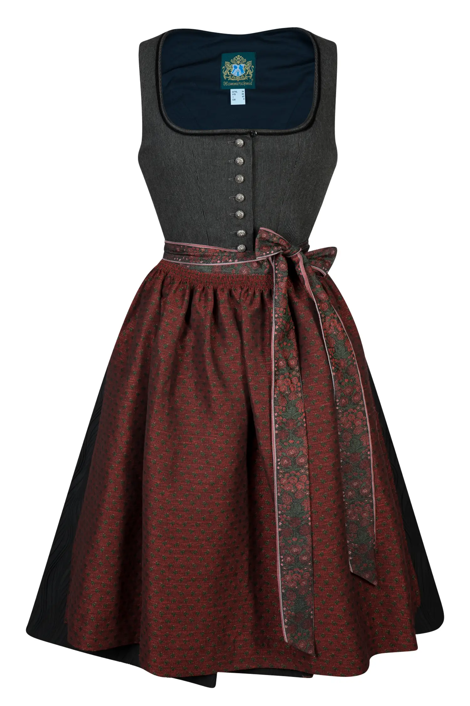 3098-0389-sw5-24-02-0604239 Dirndl Pillersee in schwarz mit besonderem Mieder