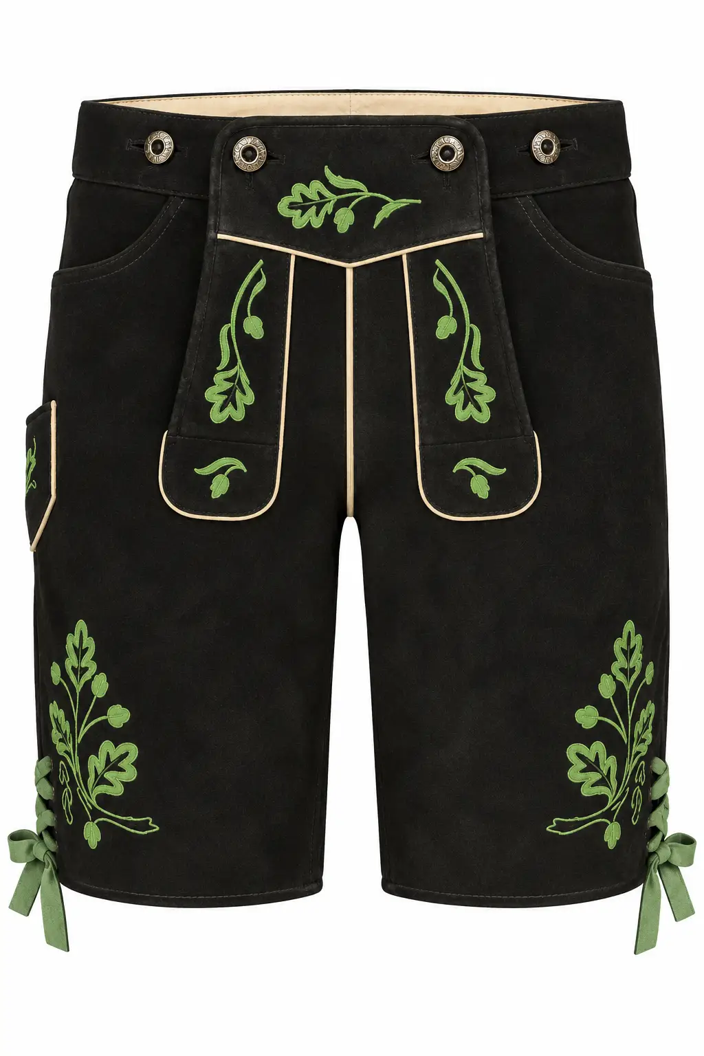 Lederhose Allgäu von Gweih & Silk in Schwarz Schwarze Lederhose Allgäu von Gweih & Silk