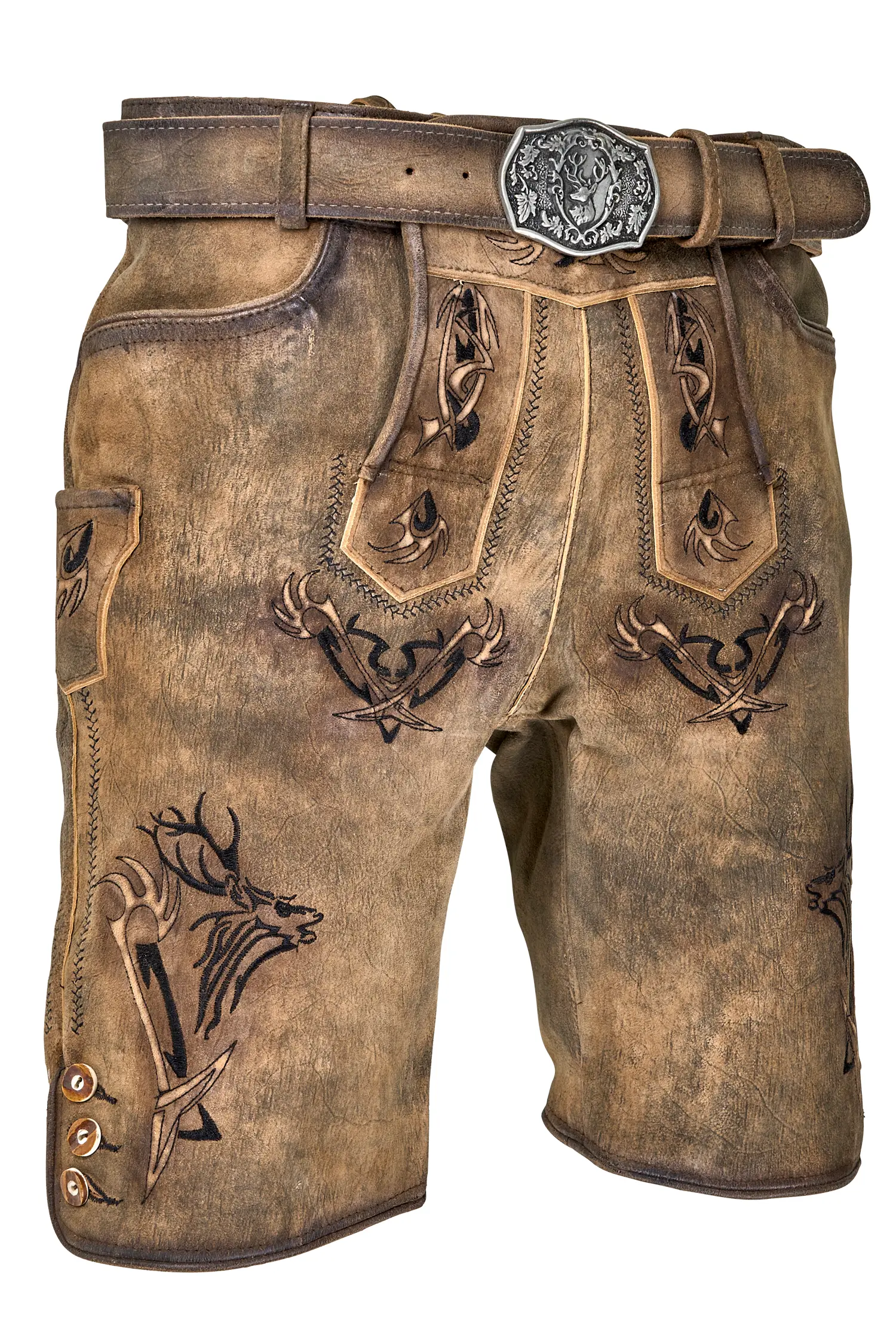 Lederhose Felixsee von Maddox in Braun Lederhose braun Maddox