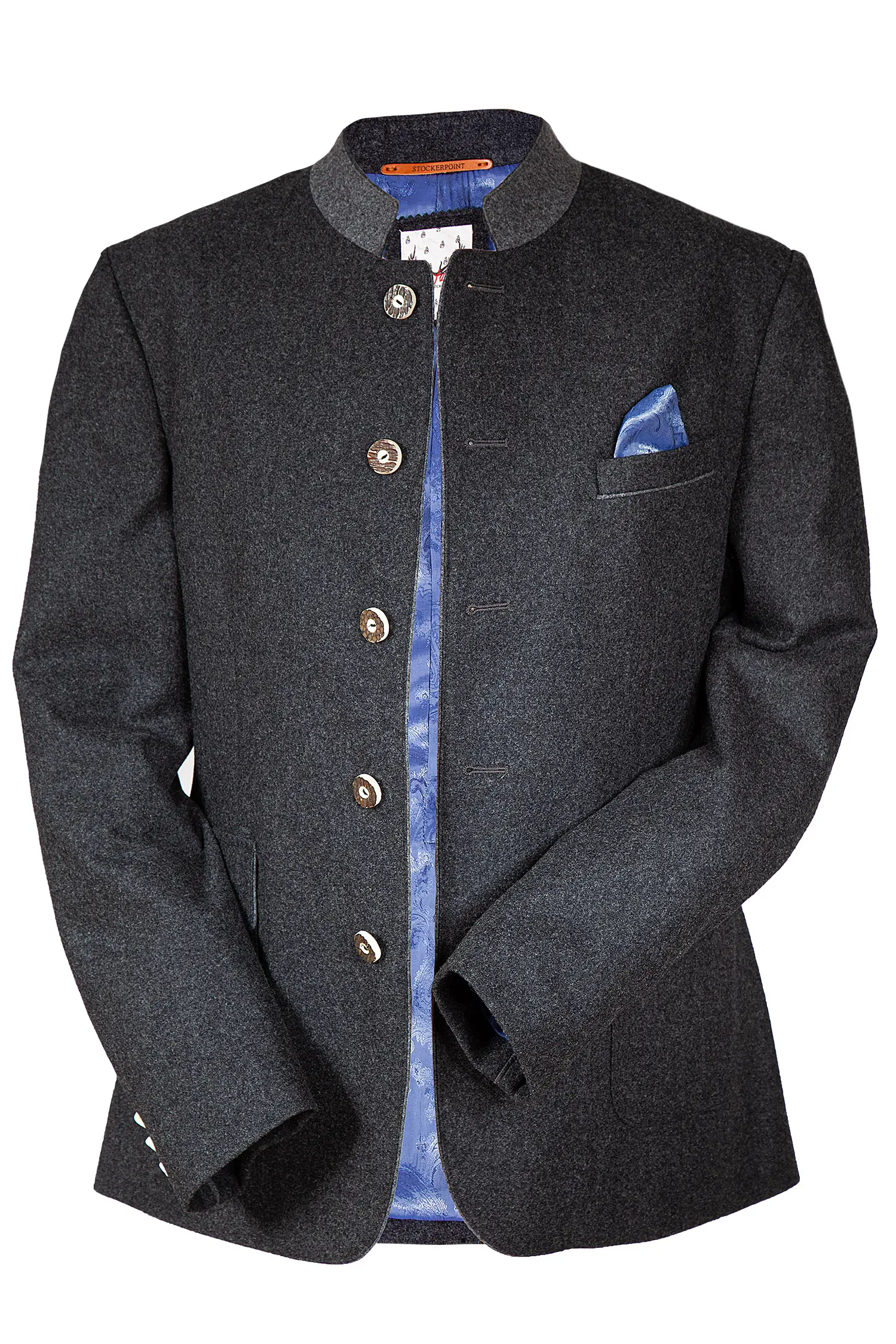 Trachten Janker in grau mit Einstecktuch