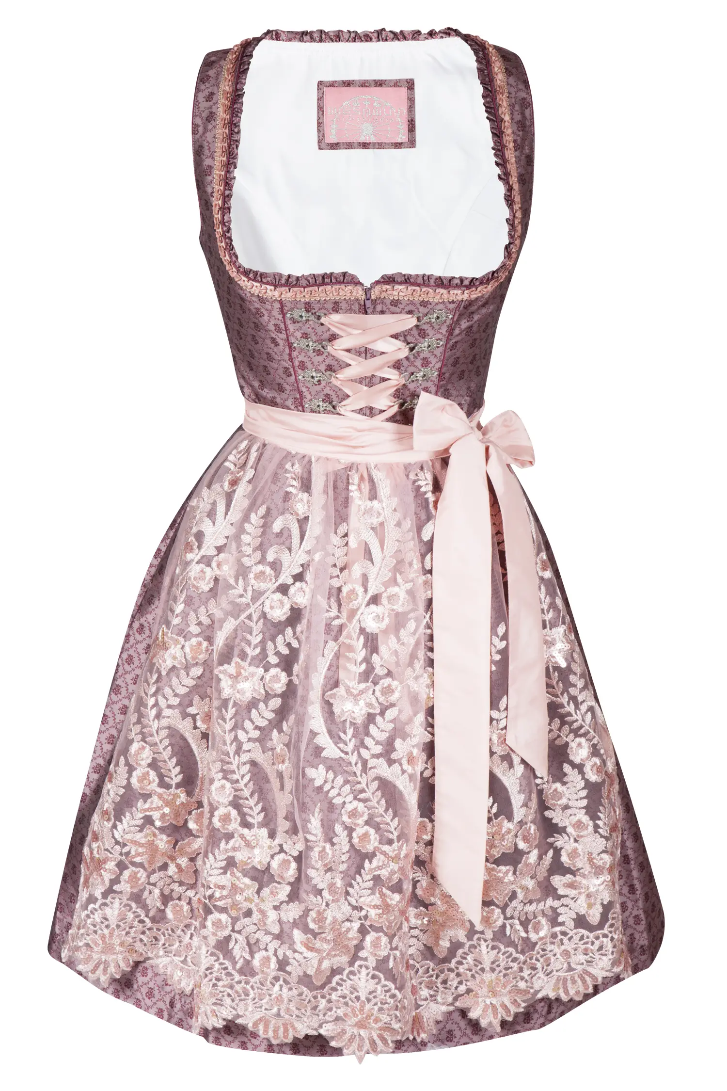 Dirndl Palina in bordeaux / rosa