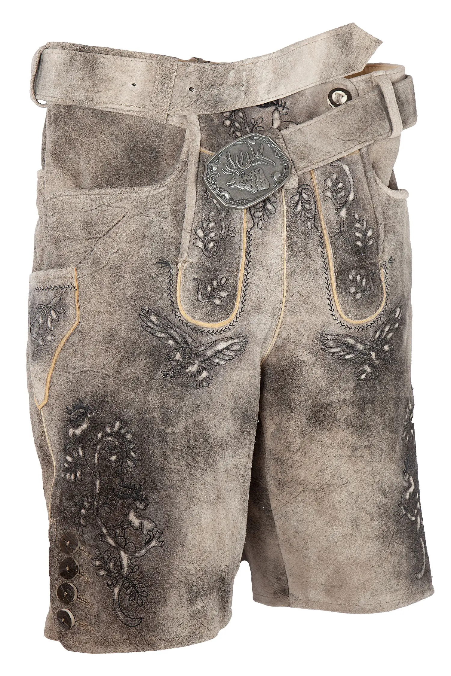 1613-1062-6SW-23-04e-5919a Kurze Lederhose Asmus mit Gürtel