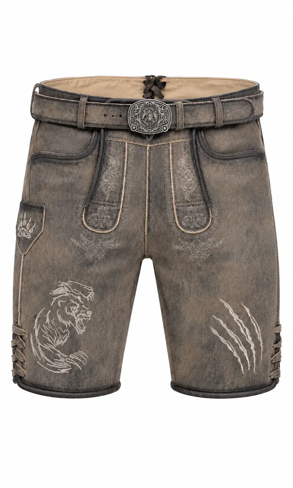 Lederhose Eisbären Regensburg in Smoke Antik eisbaerenlederhose