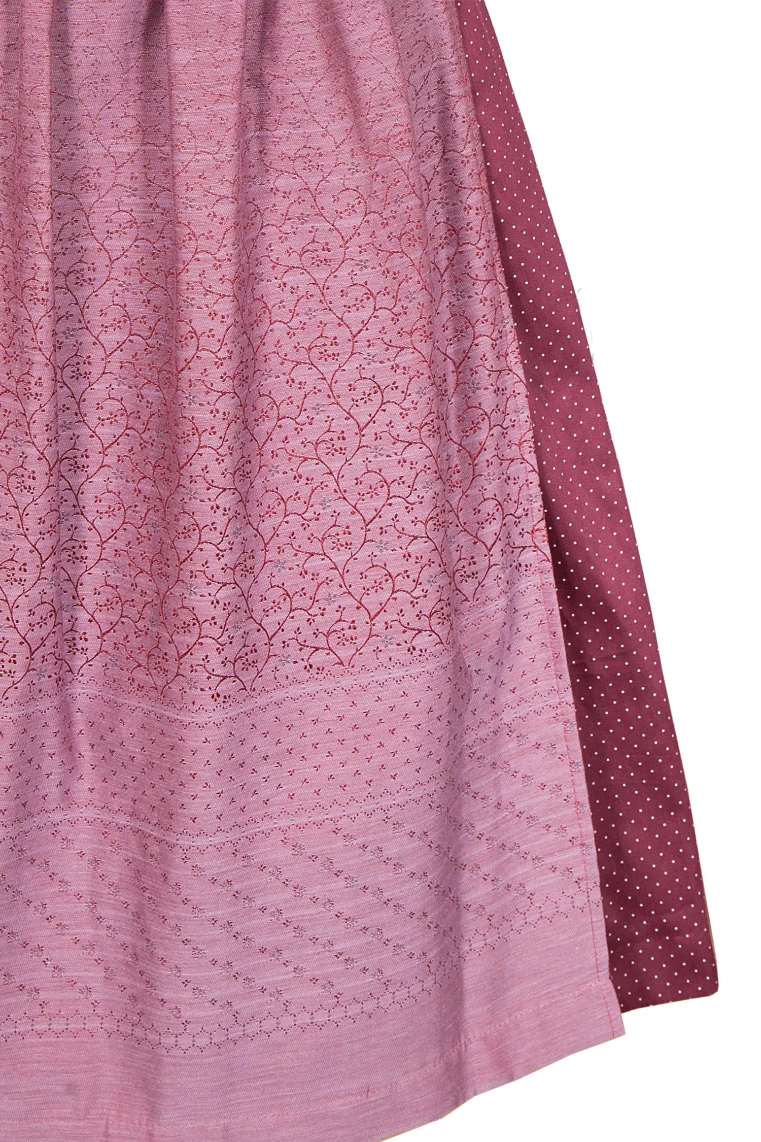 Midi Dirndl Viktoria in rosenholz und altrosa Detail