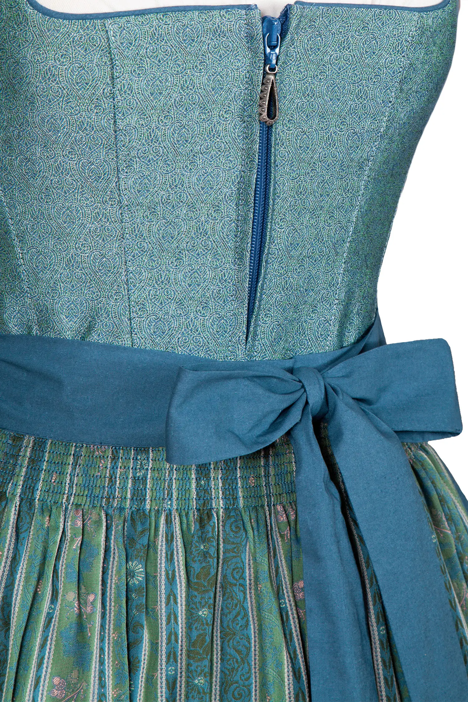 Sissy ey! Dirndl in grünblau - Detail Mieder