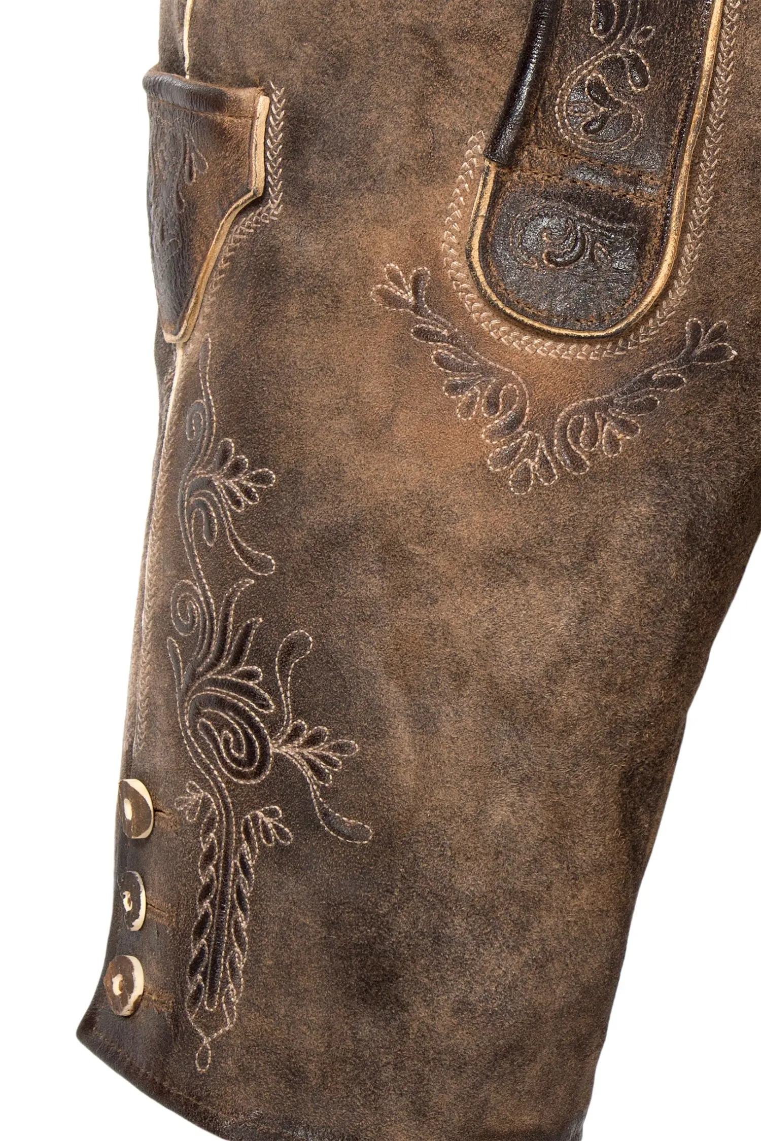 lederhose-braun-1601-1005-ba6-20-03f-8459-c Kurze Lederhose Hopfensee in bernstein braun Bein