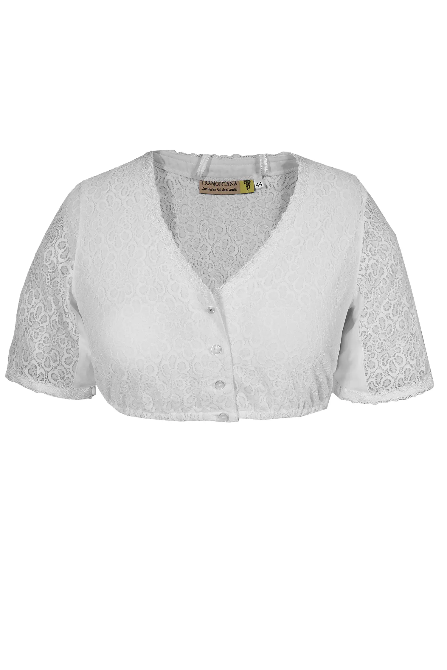 Dirndlbluse in weiß aus Spitze mit V-Ausschnitt XXL