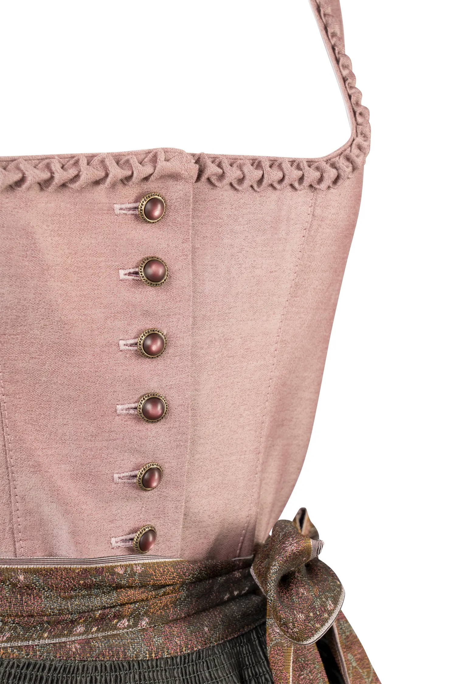 Hammerschmid Dirndl Pillersee in rosa / tanne - Detail Mieder