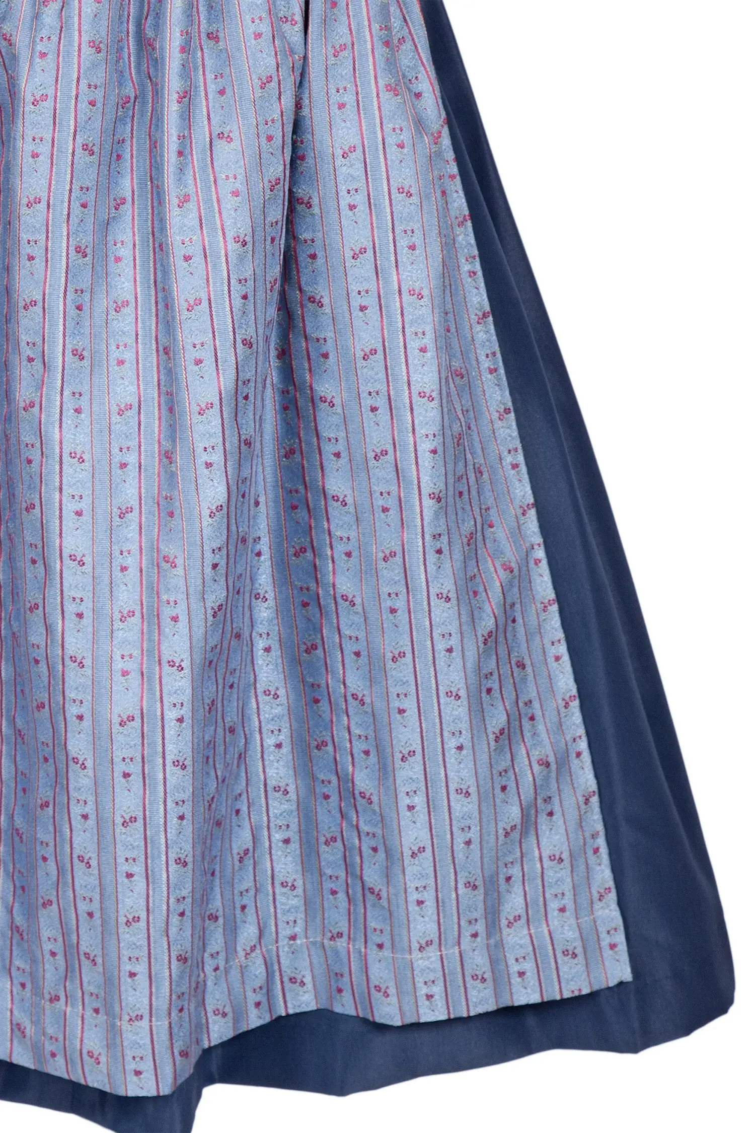 Midi Dirndl traditionell in dunkelblau bis Gr. XXL Detail