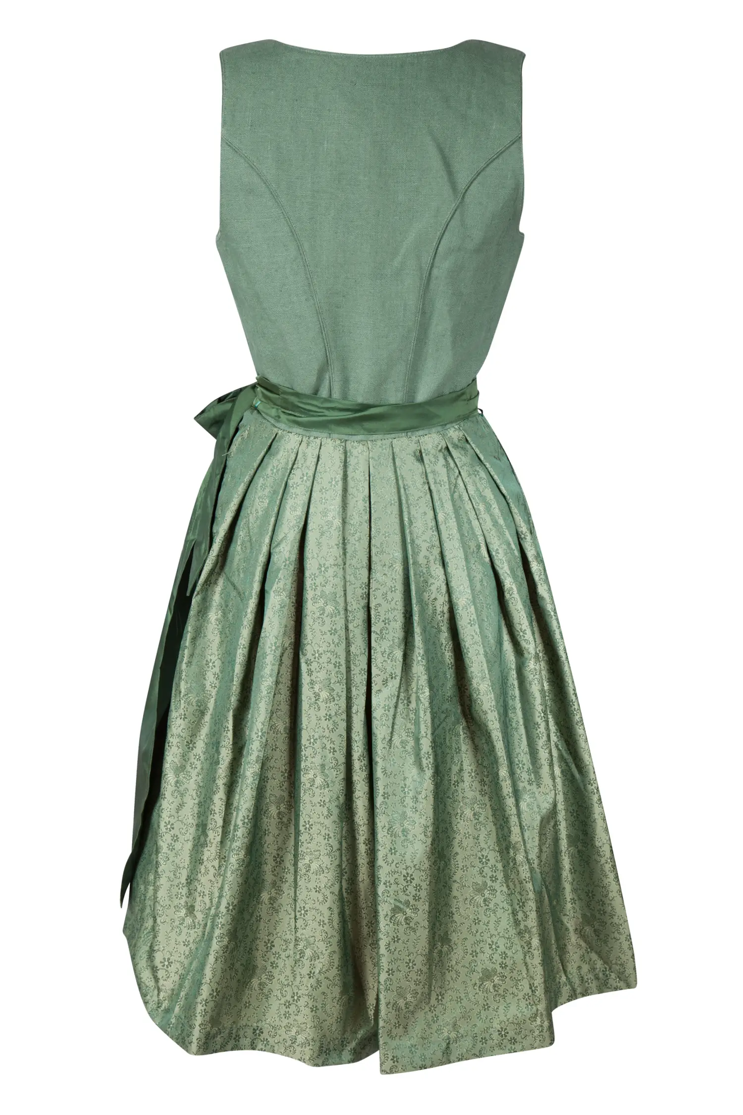 Dirndl Zelig in grün mit festlichem Jacquard Rock - Rückansicht