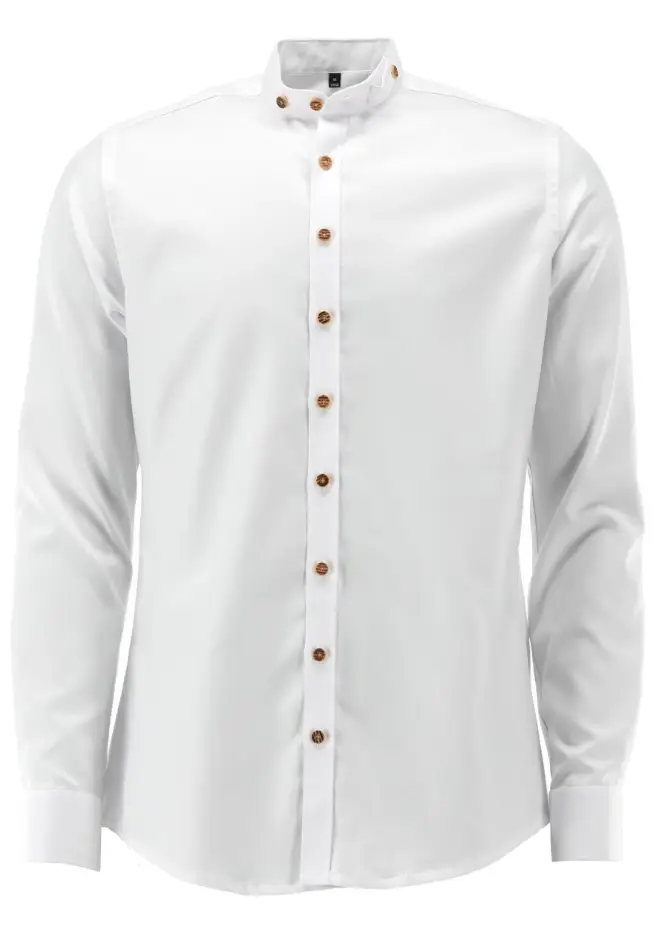 Trachtenhemd von Gipfelstürmer in Weiß mit Fischgrat Muster Trachtenhemd Gipfelstürmer in weiß