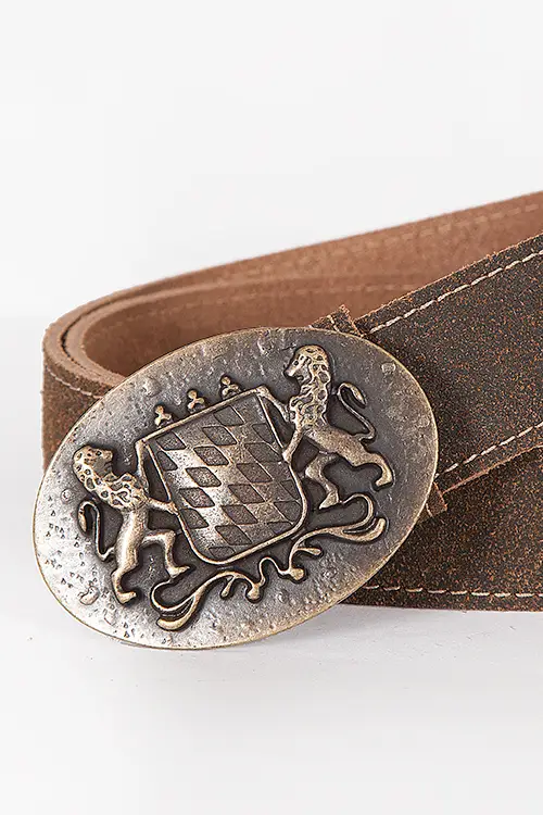 4021-1110-ba3-16-06k-0127-a Trachtengürtel in braun antik mit ovaler altgoldener Schnalle