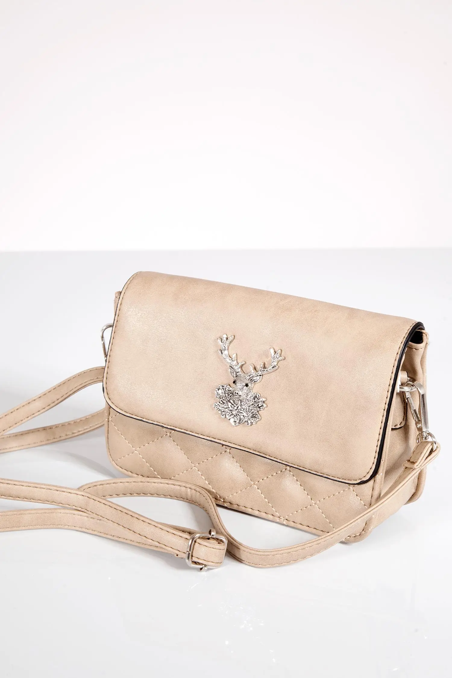 Trachtentasche mit Hirsch in beige zum umhängen