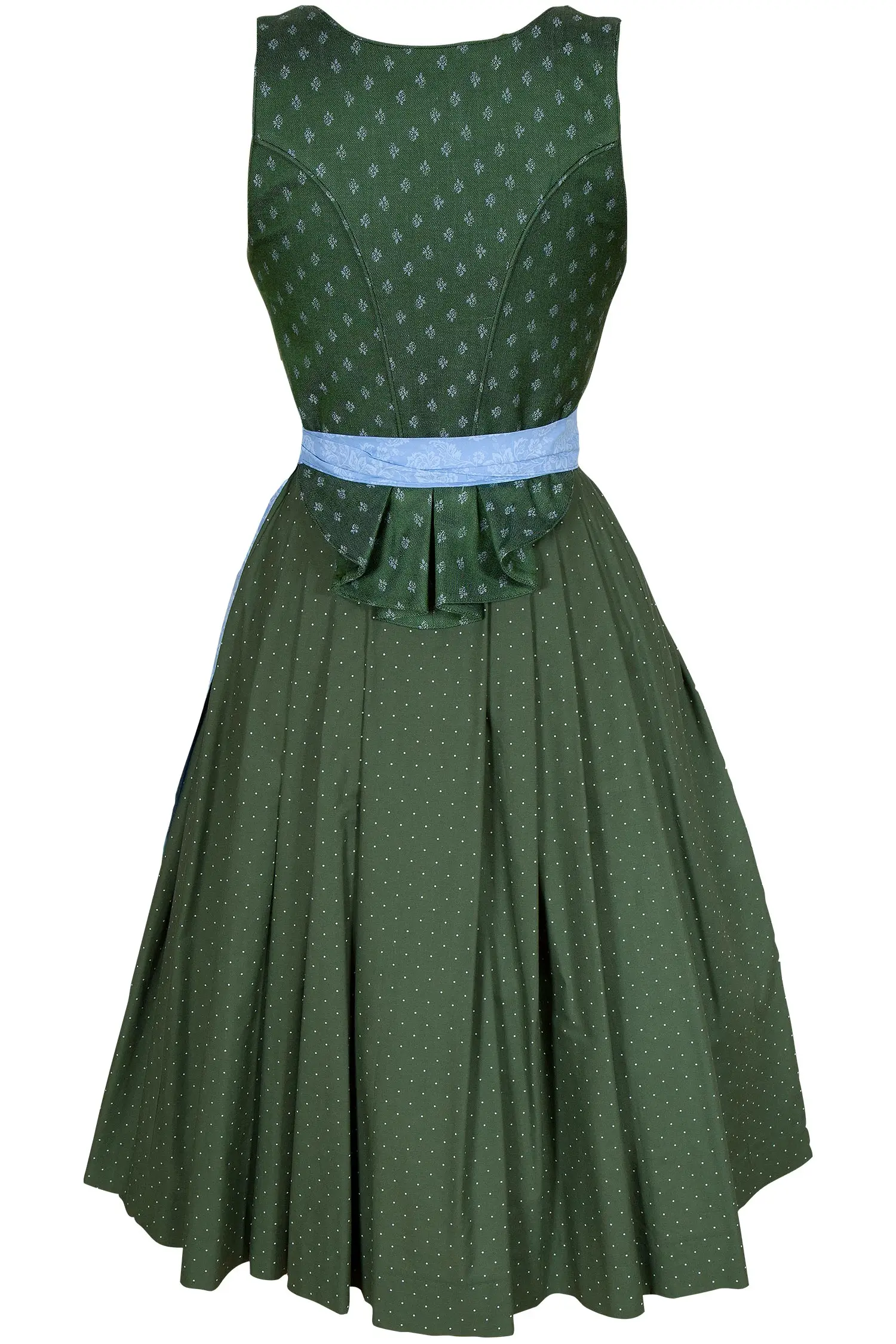 leinen-dirndl-gruen-blau-3094-1261-gn7-20-03a-6885-c Leinen Dirndl Regina in grün mit blauer Schürze hinten