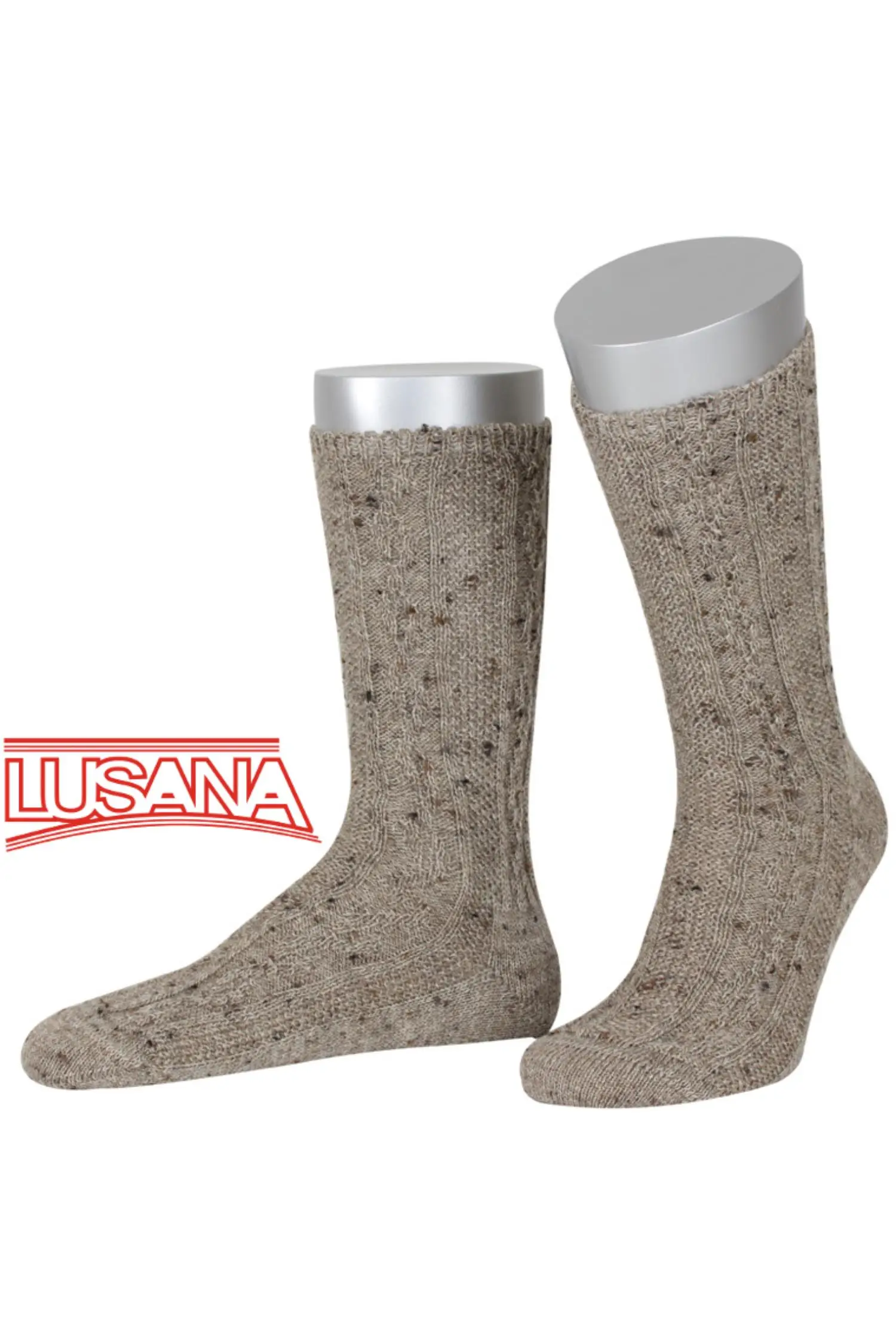 Lusana Trachtensocken in Braun 