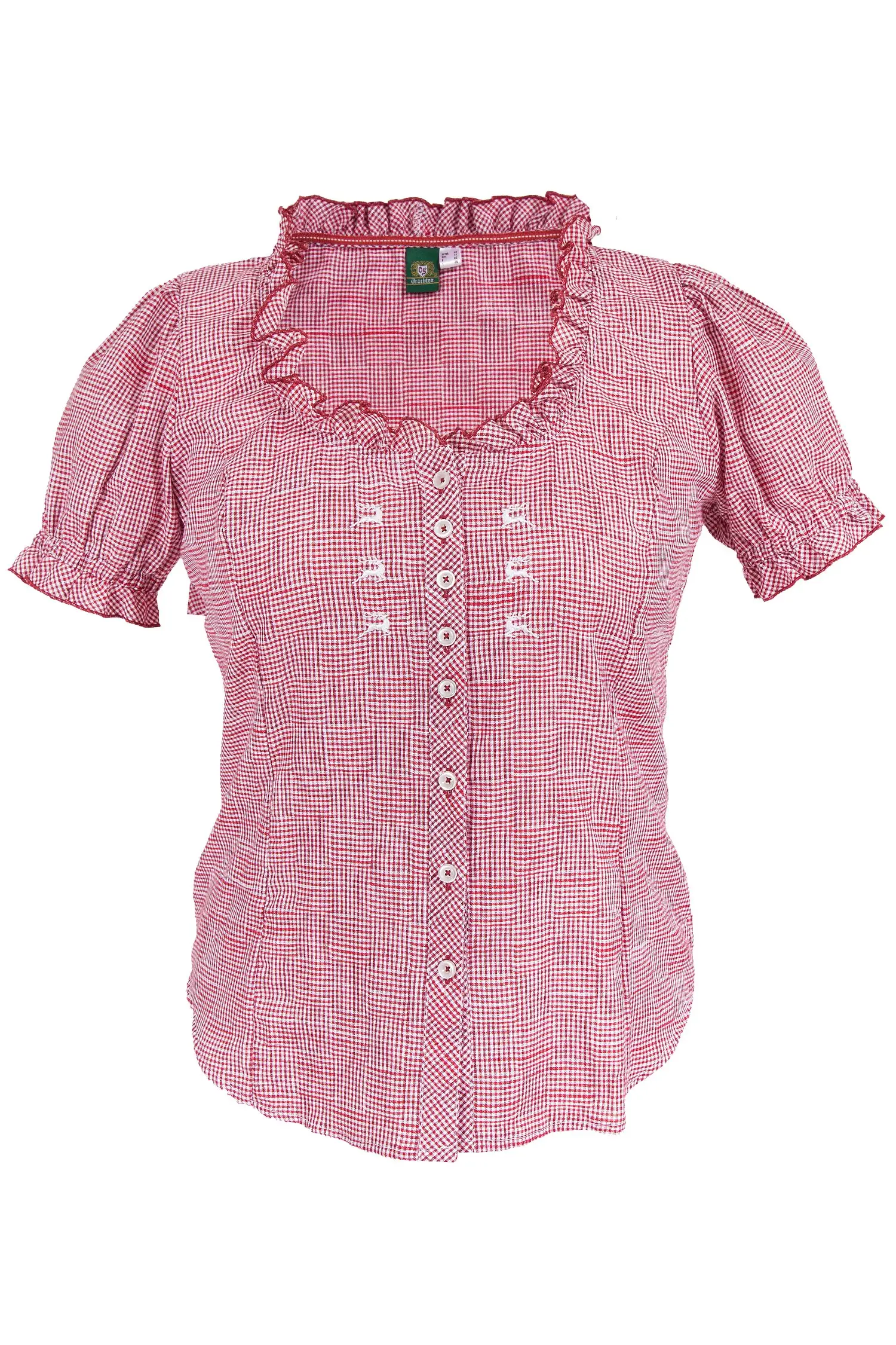 Trachtenbluse XXL in rot weiß kariert