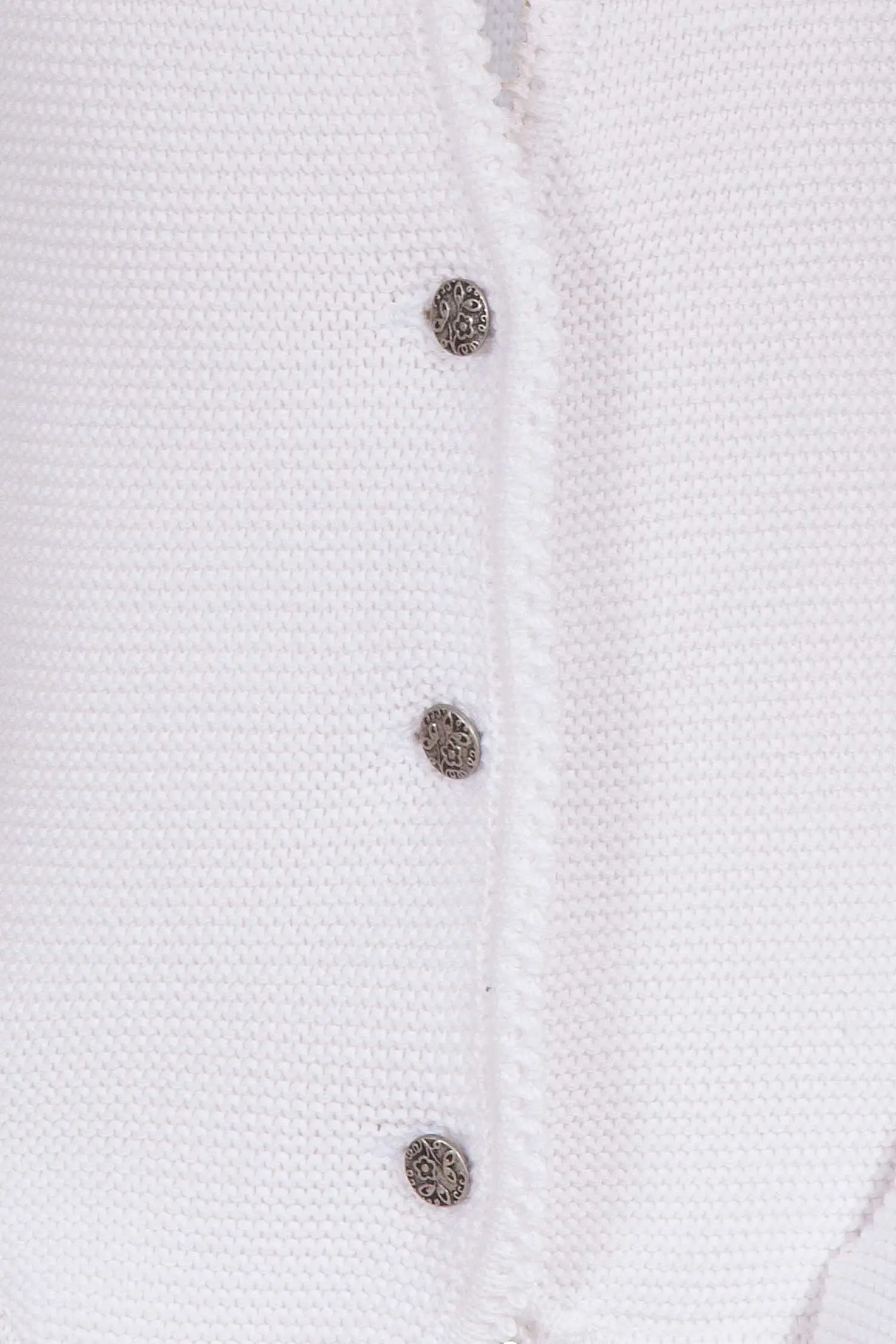 Kinder Strickjacke zur Tracht in weiß Detail