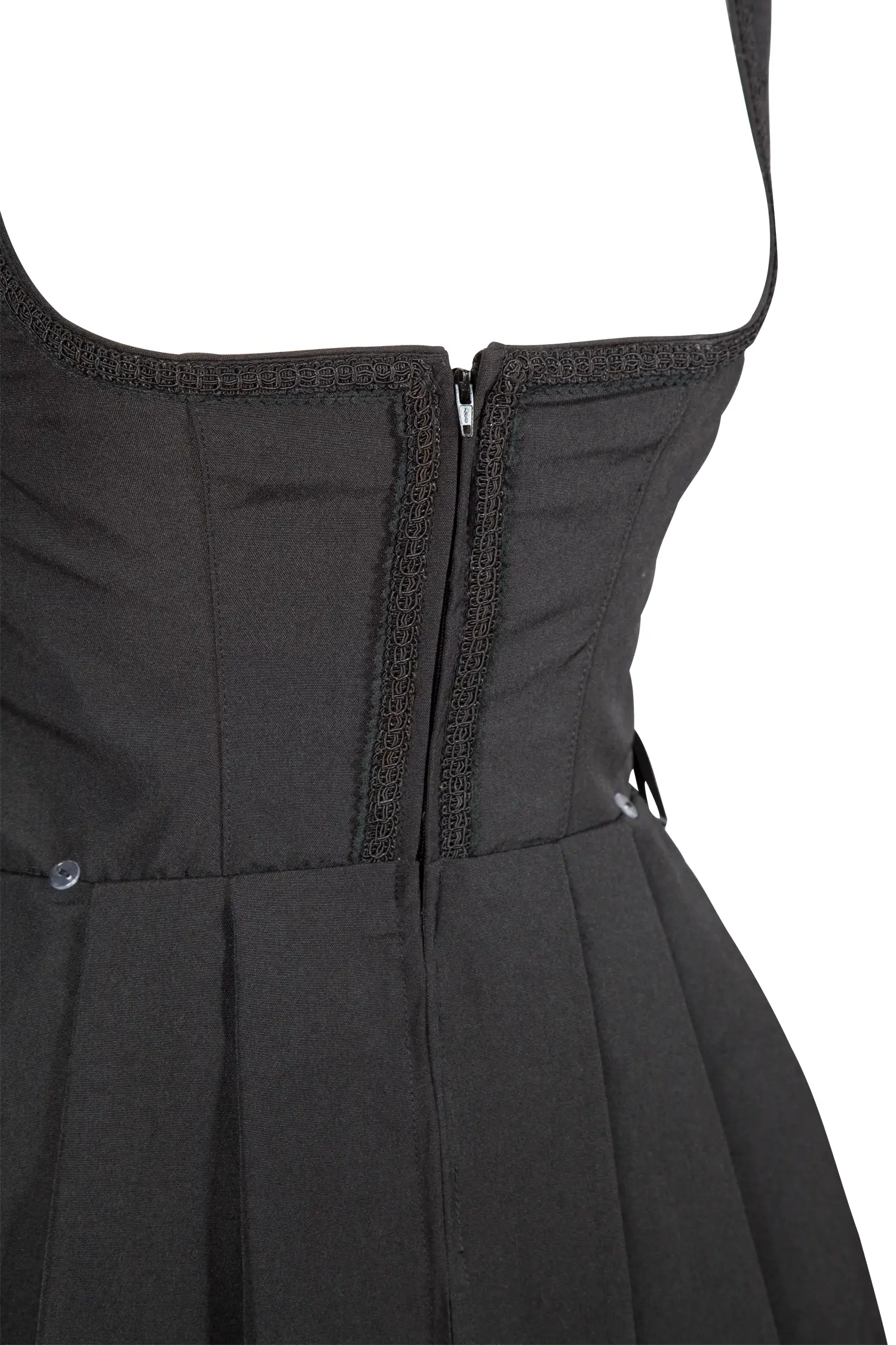 3092-0022-sw5-23-06f-0736 Dirndl Zita in schwarz als Gastrodirndl - Detail Mieder