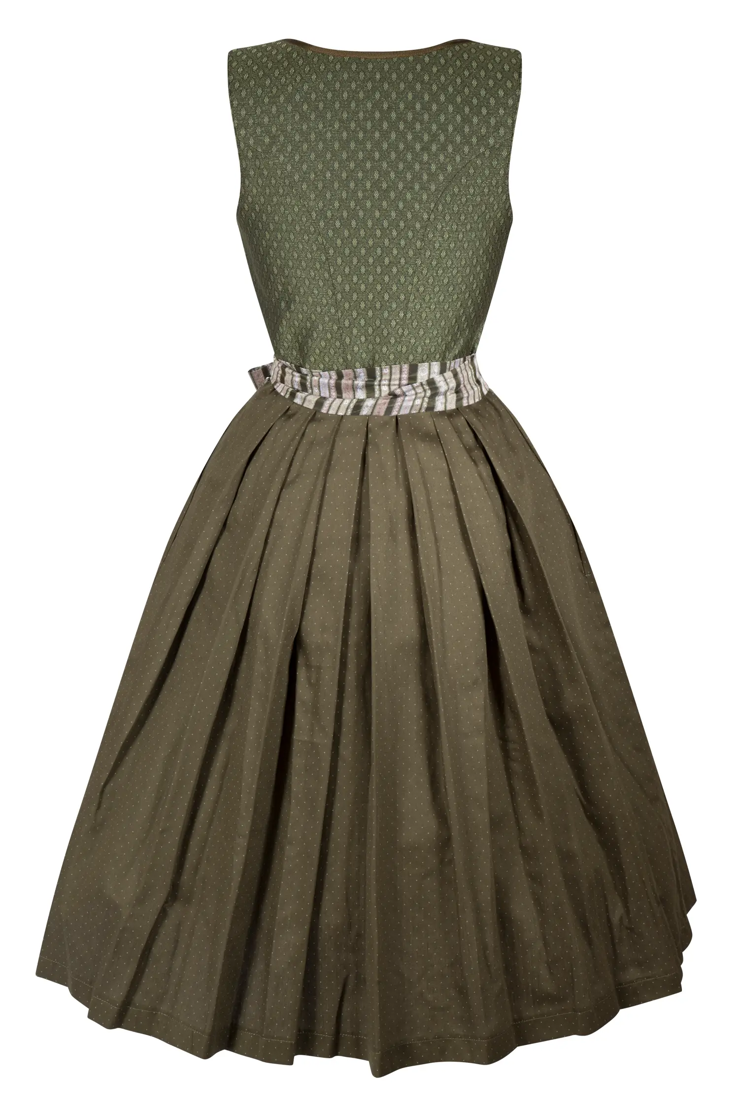 Festliches Dirndl in tannengrün - Rückansicht
