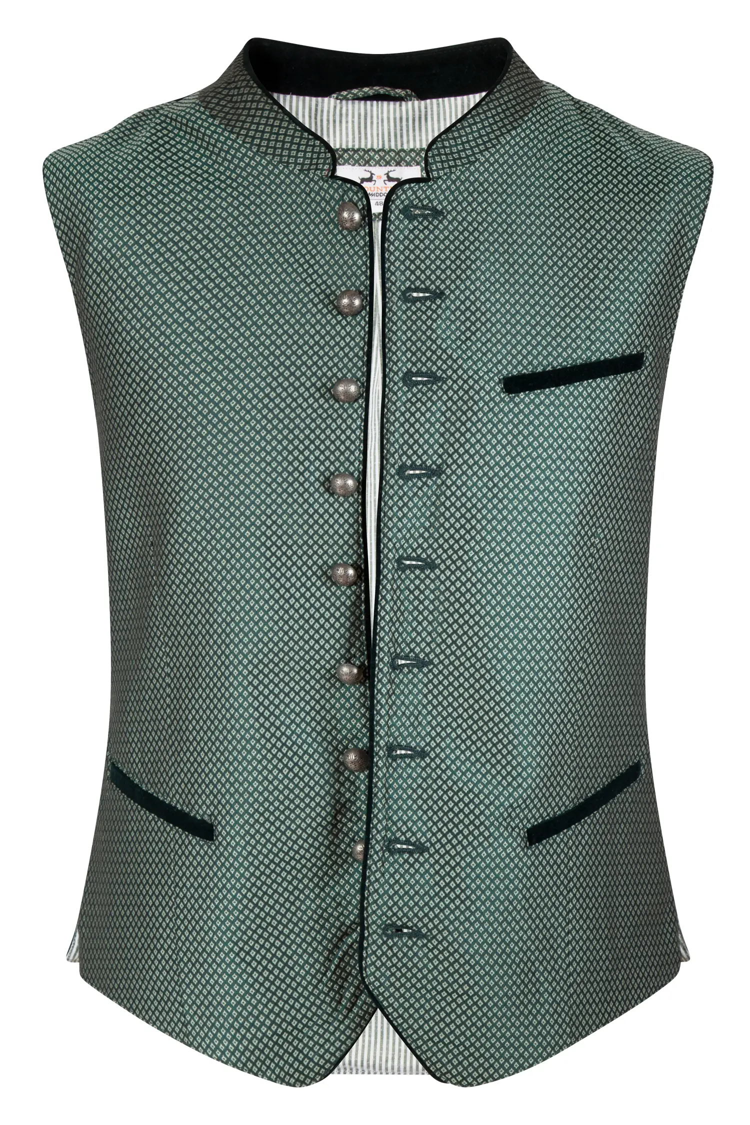 Trachtenweste in dunkelgrün mit Samtkragen