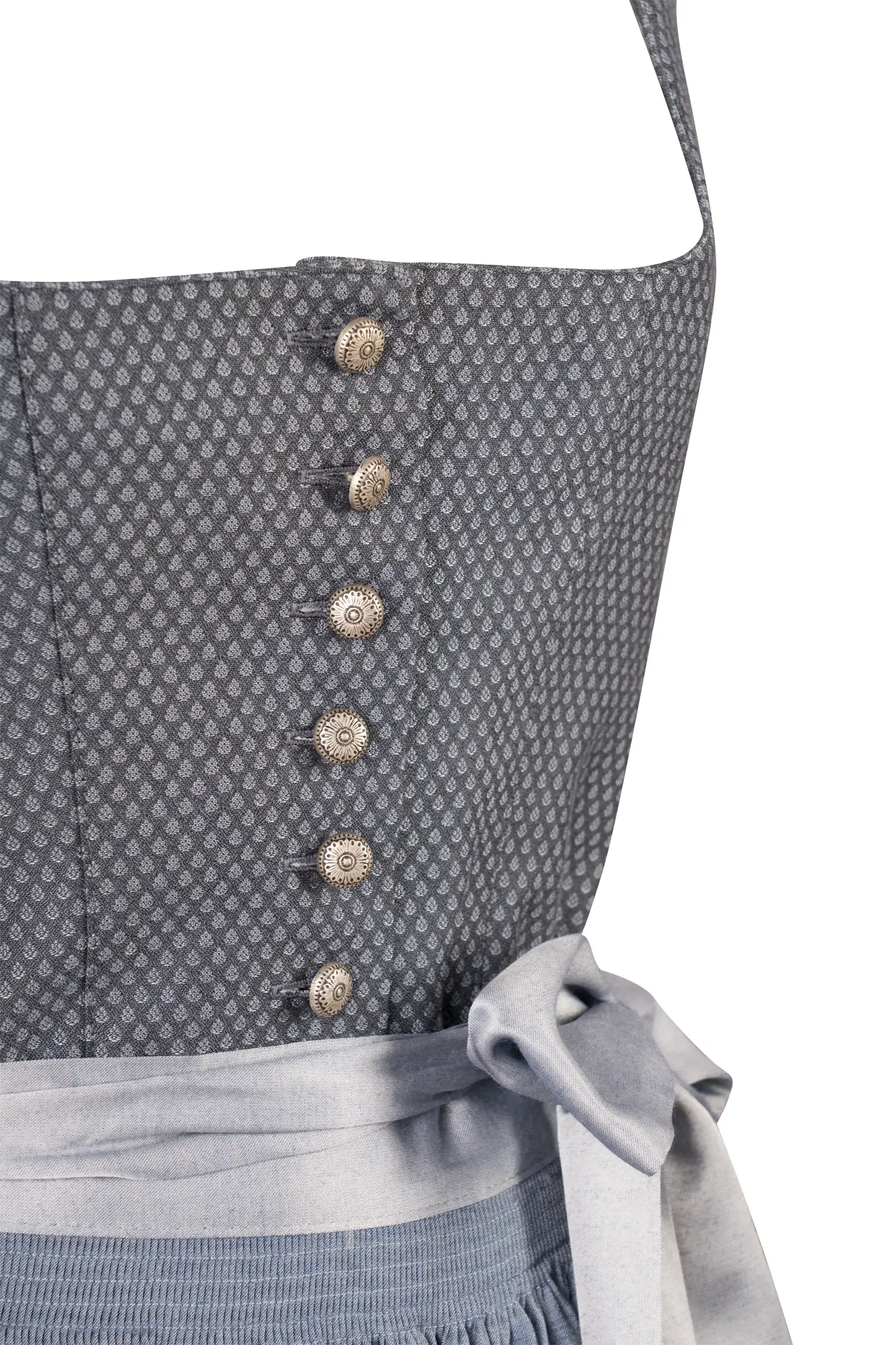 3098-0388-bl6-23-08-1801948 Hammerschmid Dirndl Pillersee in stahlblau - Detail Mieder