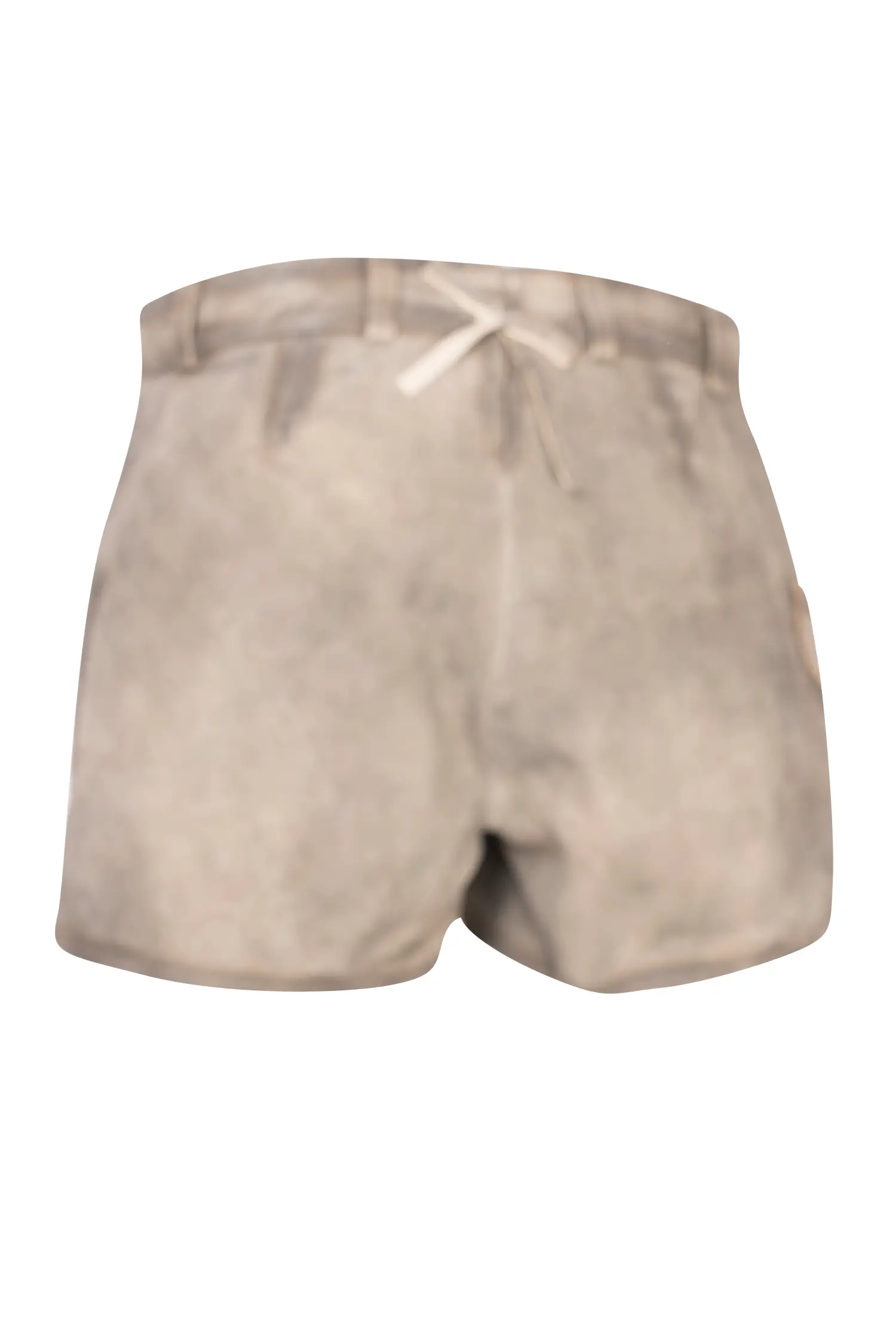 Lederhose Bogensee in Steingrau Rückansicht