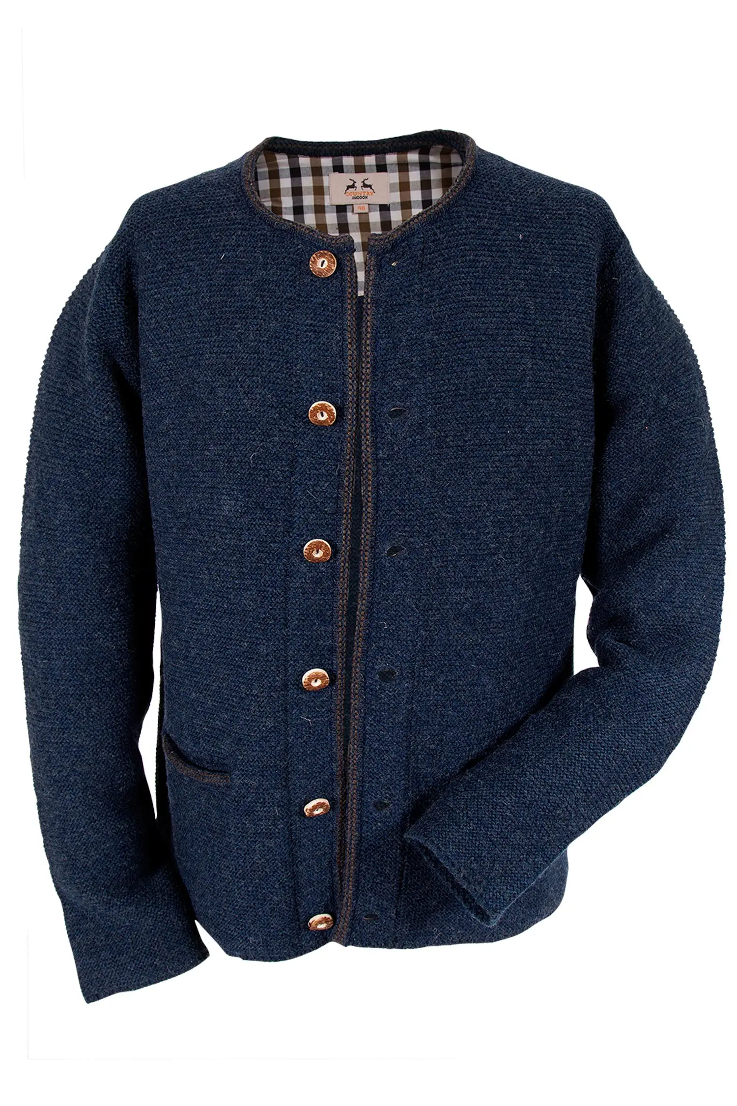 Herren Trachten Strickjacke Hausstein in blau