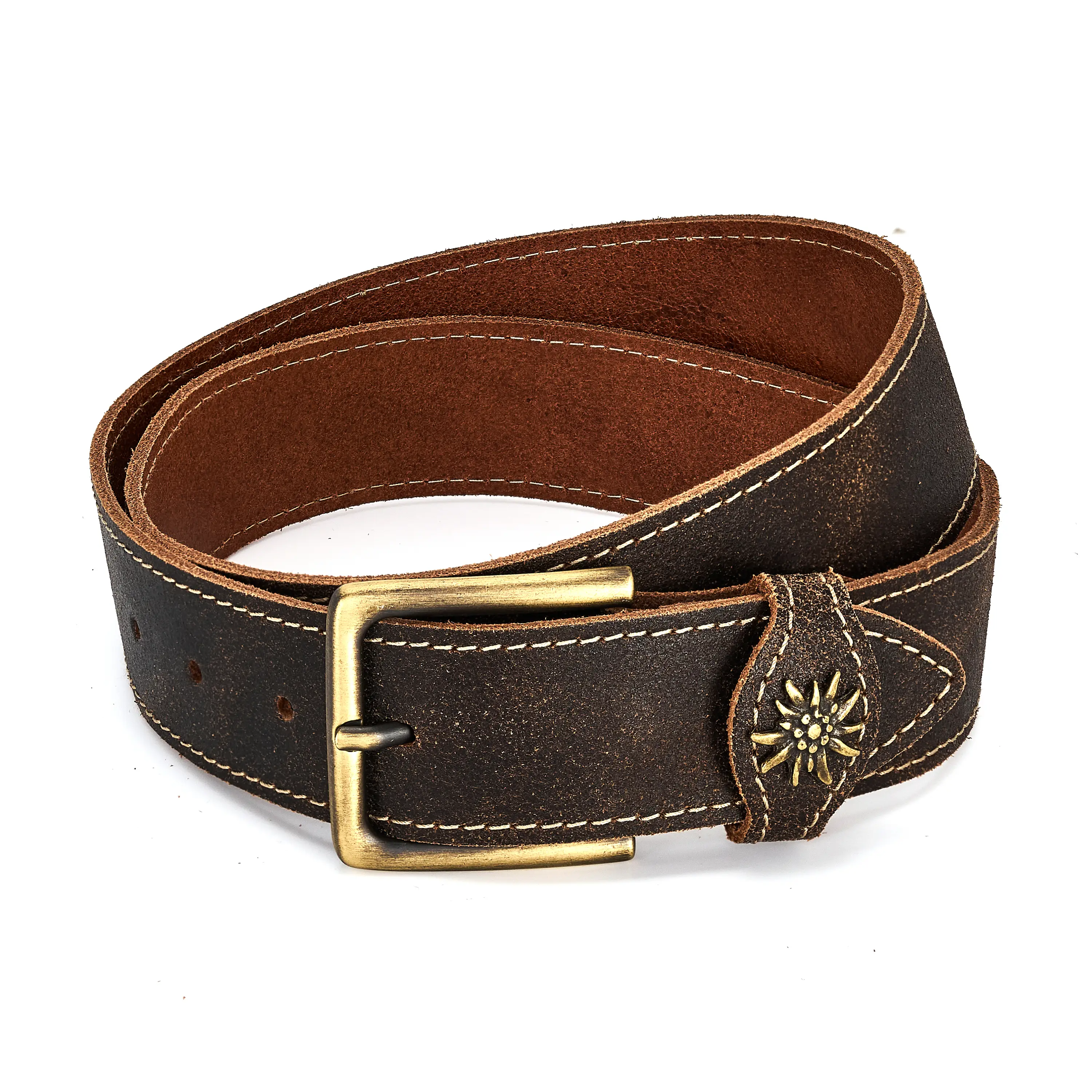 Trachtengürtel Edelweiss von Werner Trachten in Braun Trachtengürtel Edelweiß