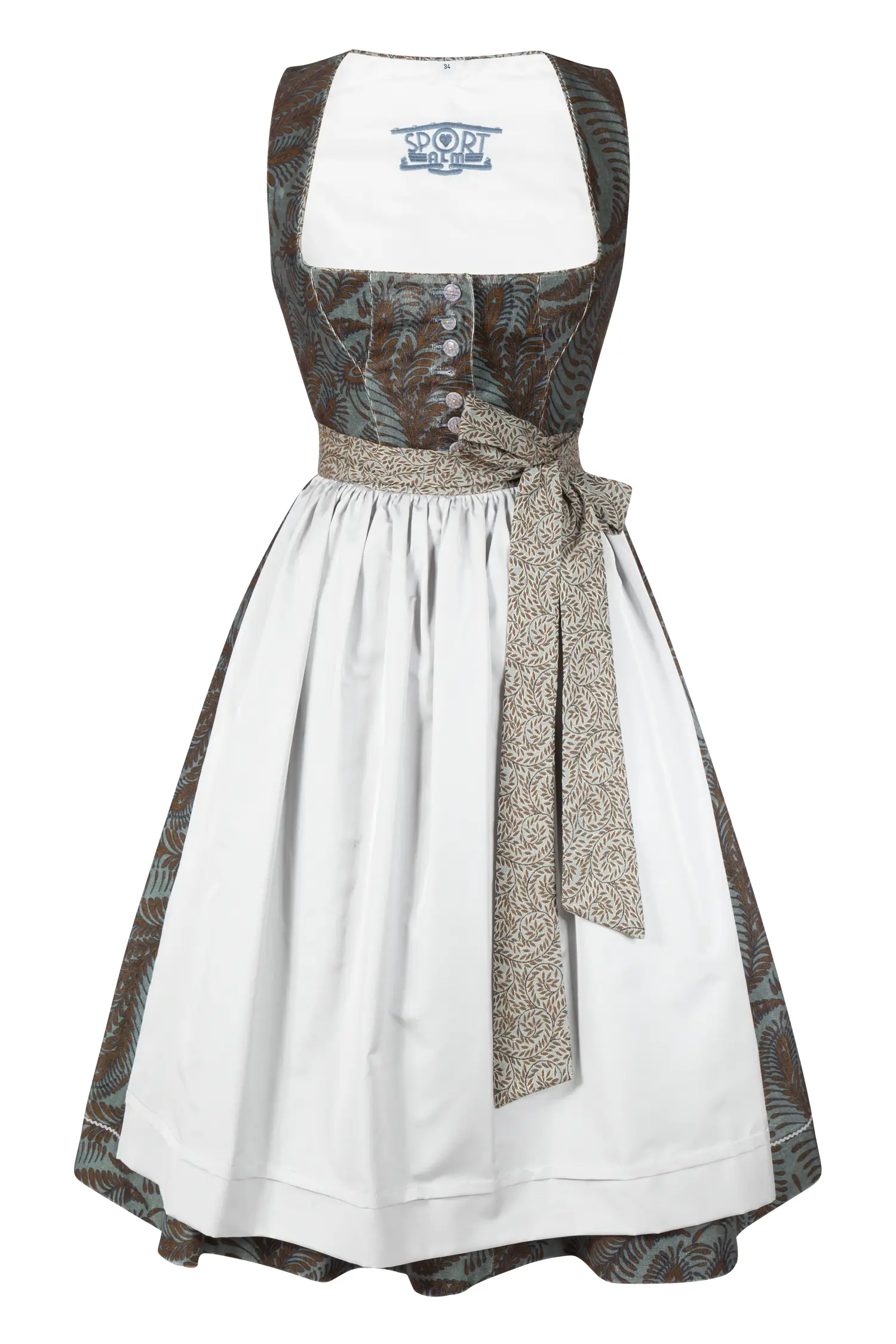 3099-0312-bl6-23-07b-1176 Sportalm Dirndl im Corddesign mit extra Gürtel