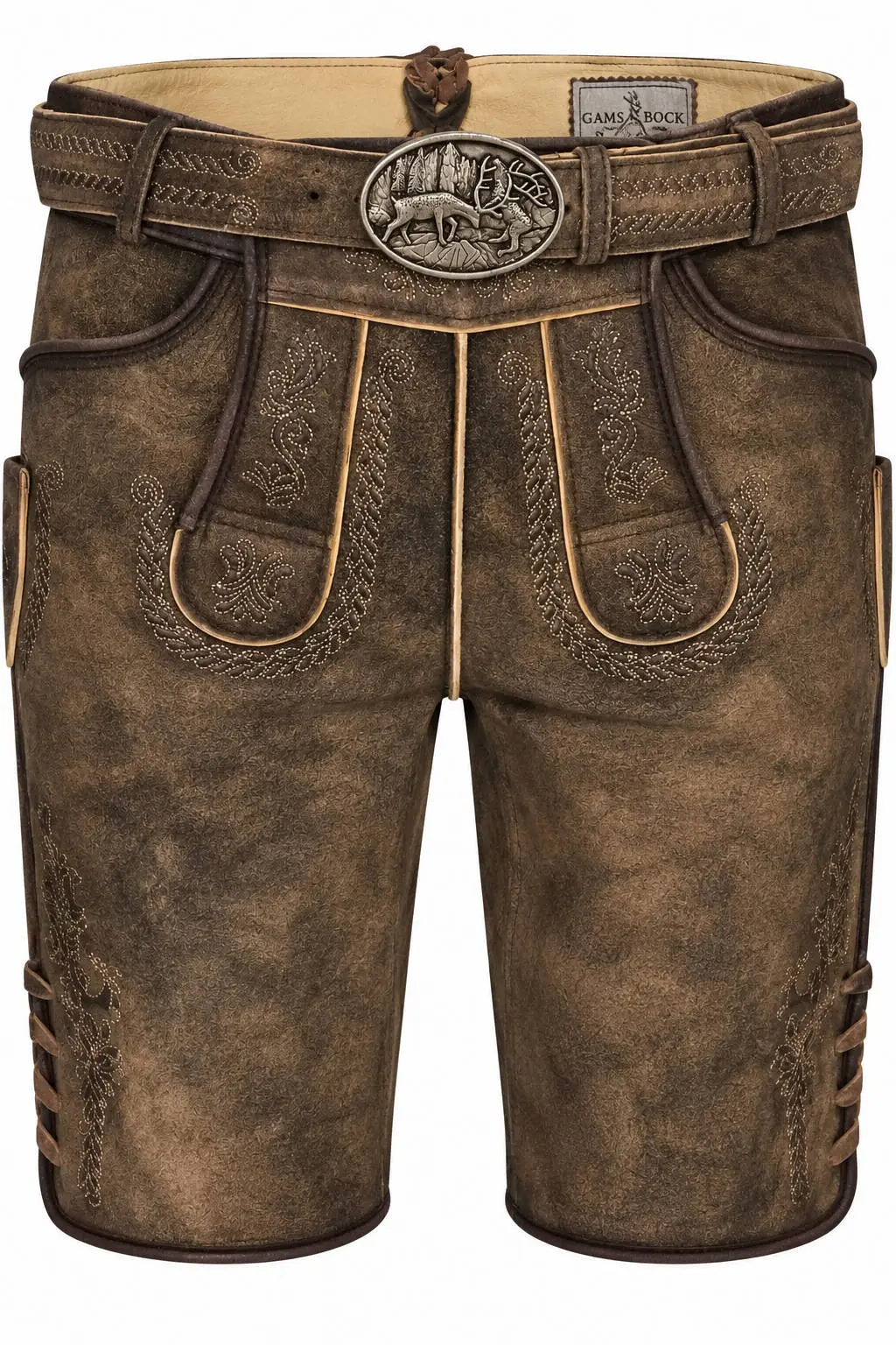 Lederhose Ederer von Gamsbock in Braun