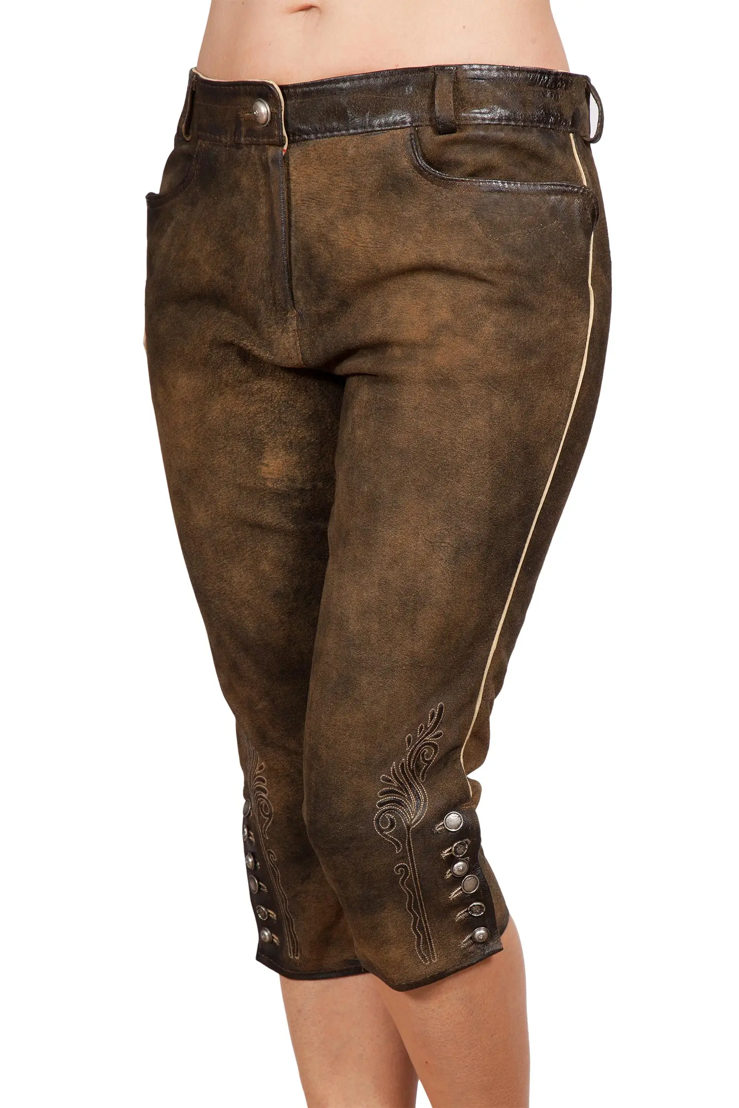 Kniebund Lederhose Ursula in braun für Damen 