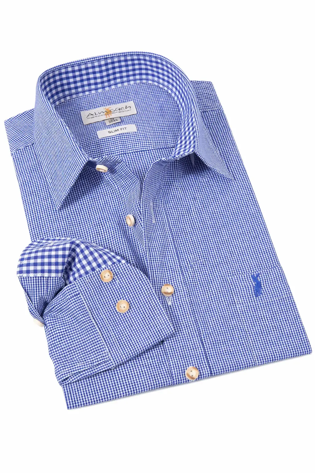 Almsach Hemd in Blau kariert