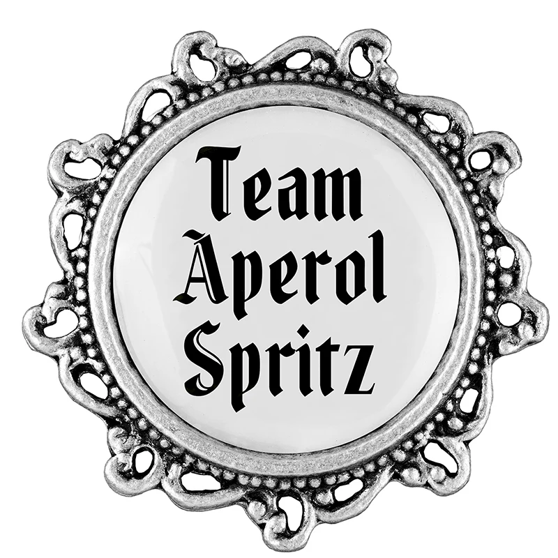 Anstecker "Team Aperol Spritz" von Gaudiknopf Gaudiknopf Team Aperol Spritz