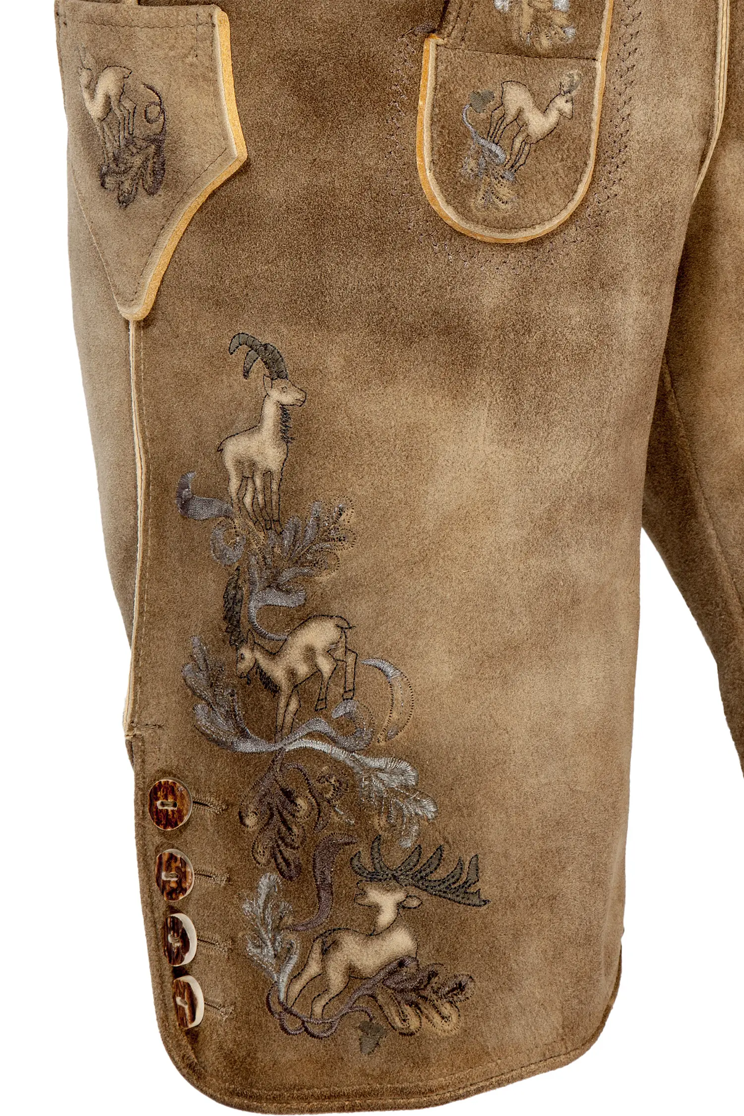 Meindl Lederhose Feldkogel in hellbraun Bein