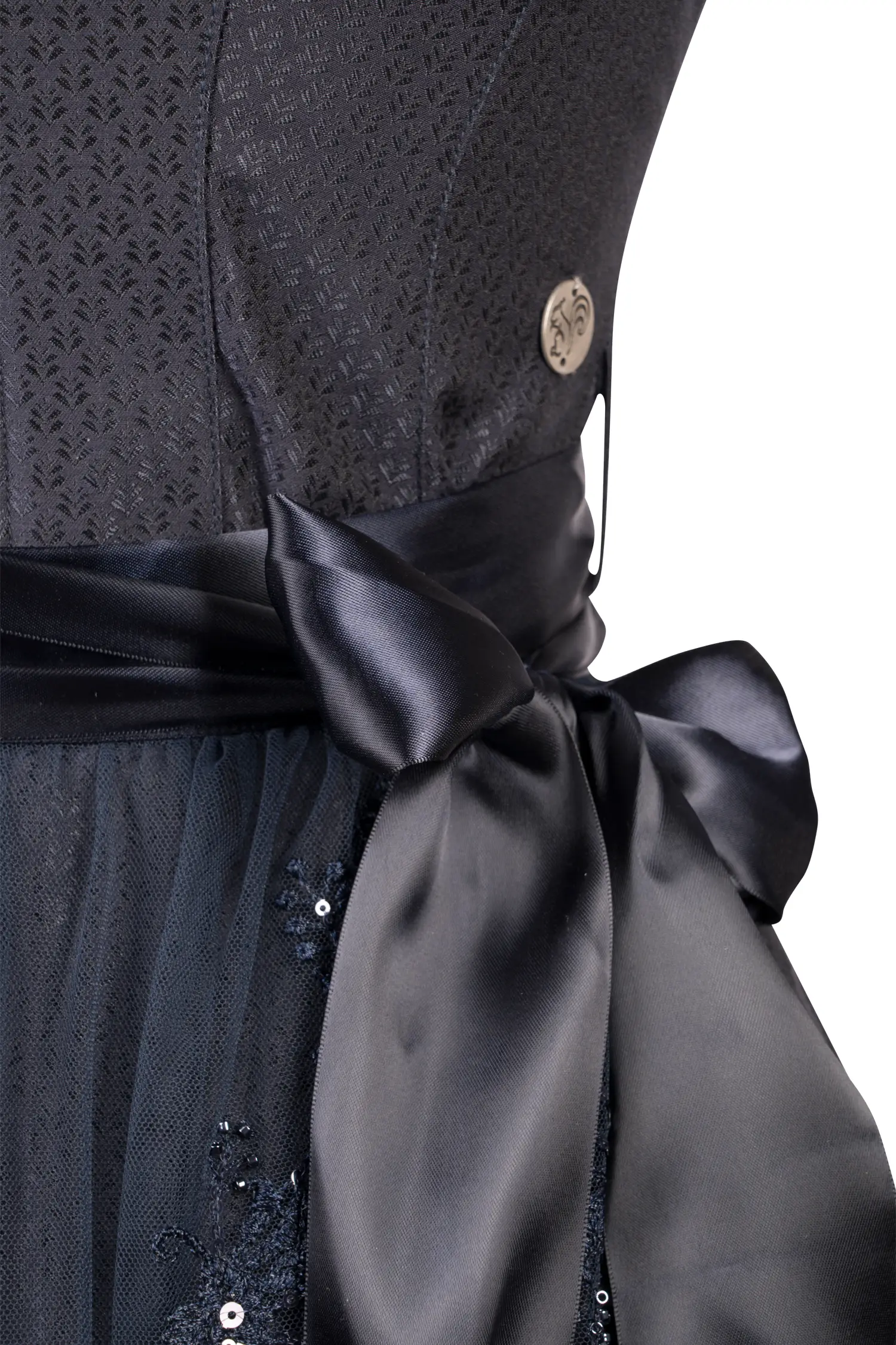 Dirndl Thiersheim in Dunkelblau Detail Mieder