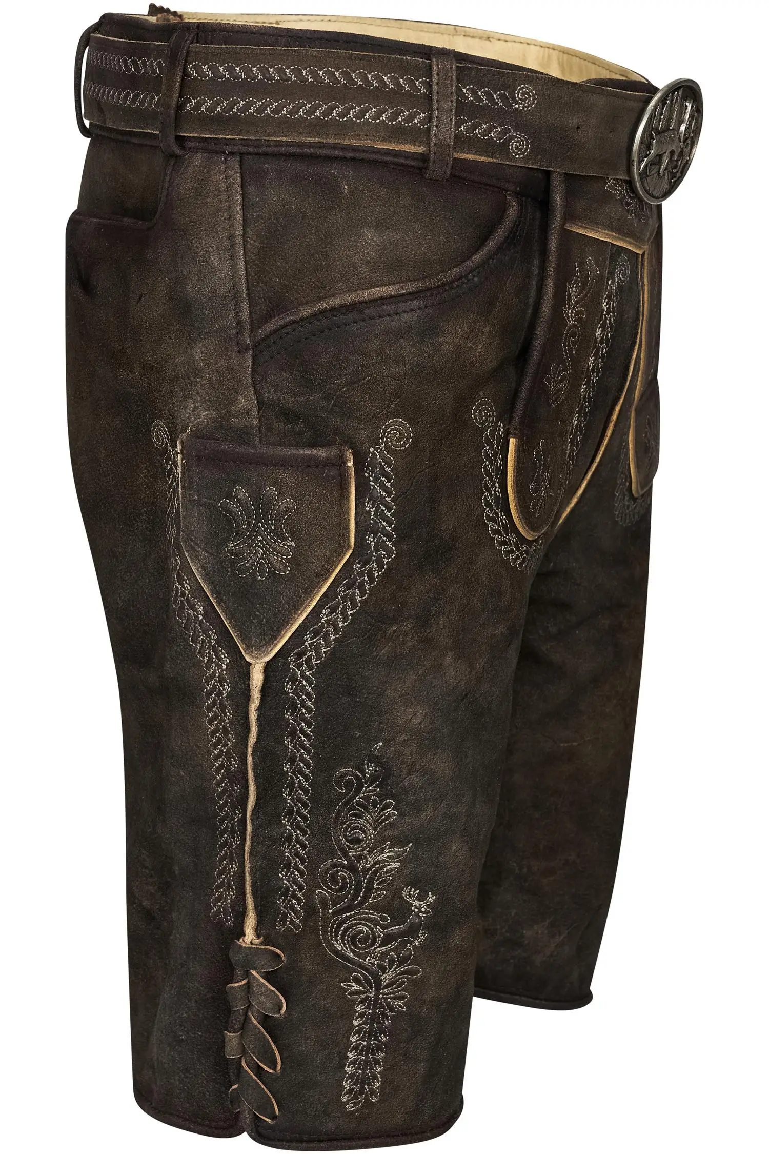 Dunkelbraune Lederhose Ederer von Gamsbock