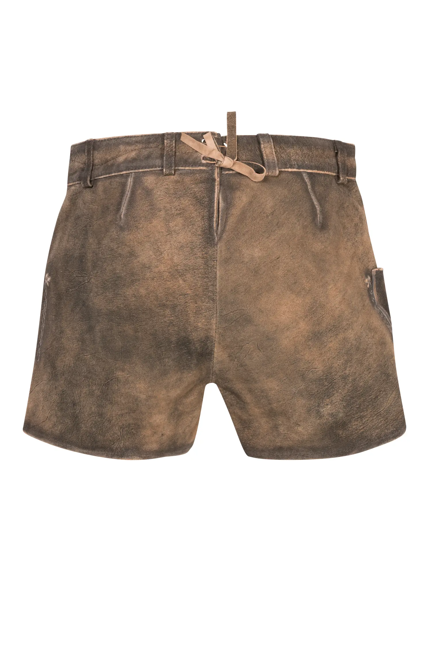 Lederhose Bogensee in Braun Rückansicht