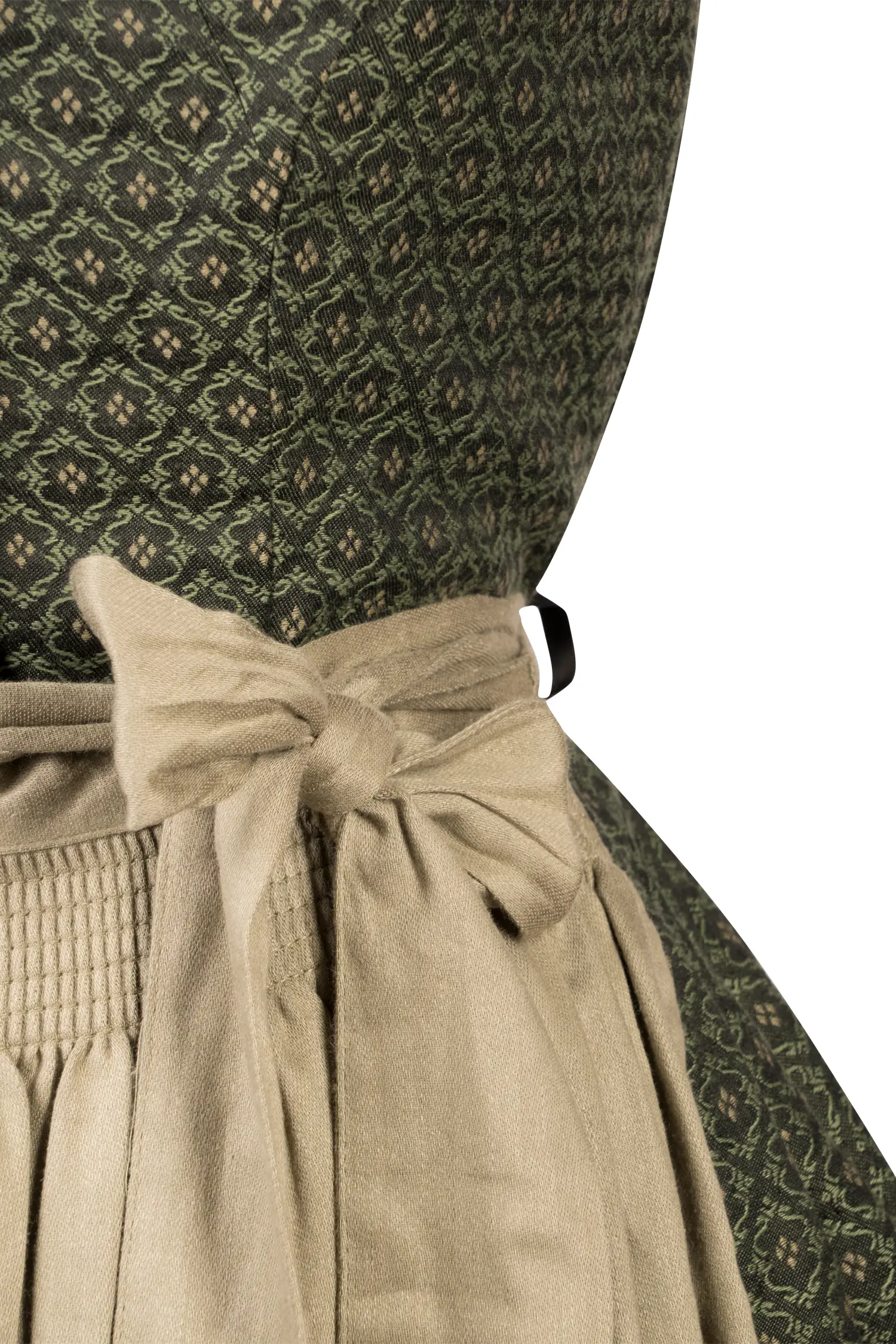Dirndl Johanna in Moosgrün Detail Mieder