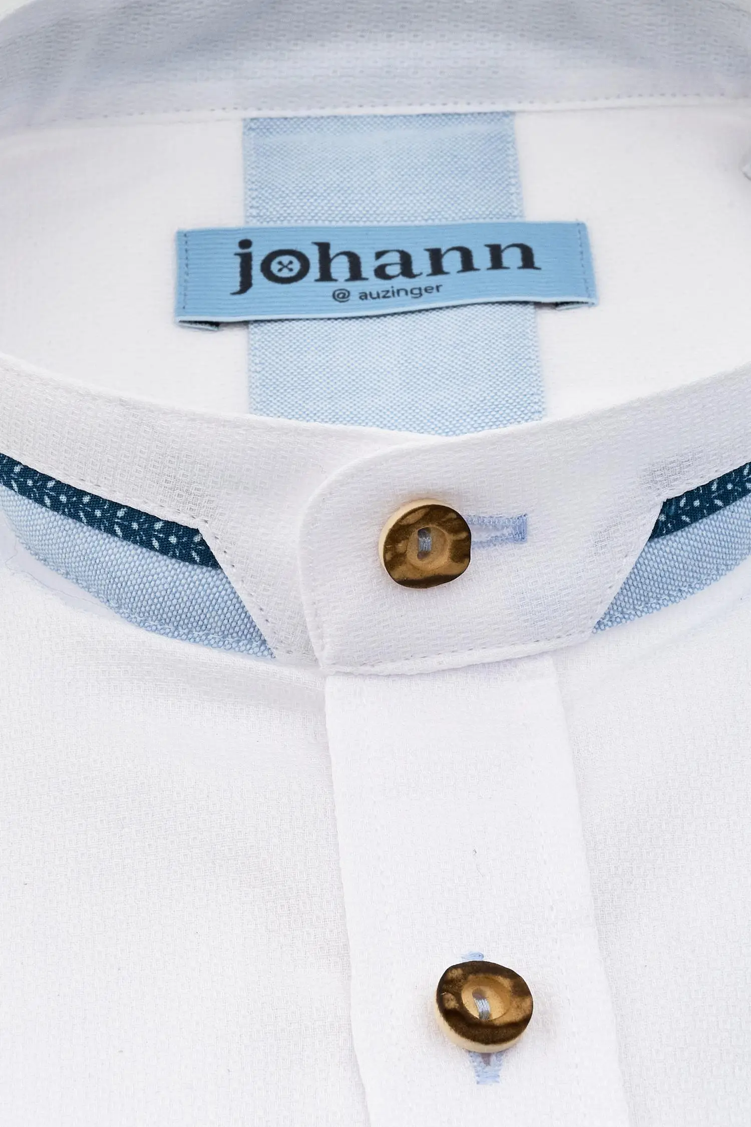 Johann Herren Hemd in Weiß mit Blauen Akzenten