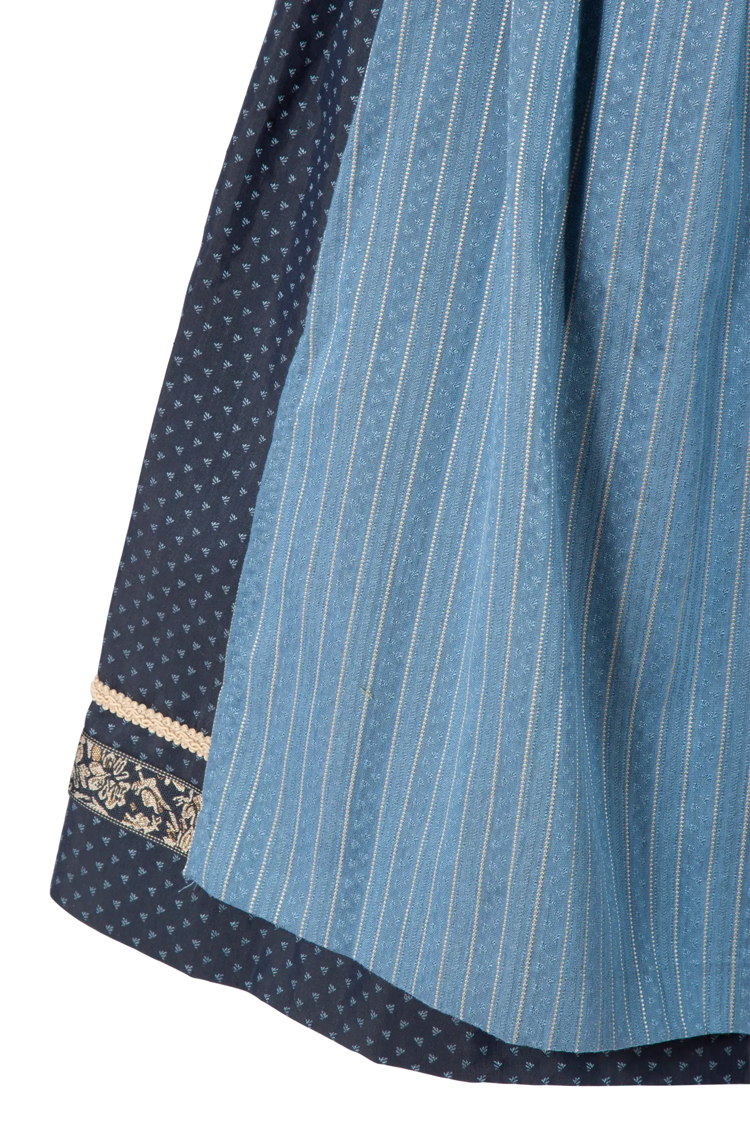 Dirndl Mia in dunkelblau von Fräulein Trentini - Detail Rock