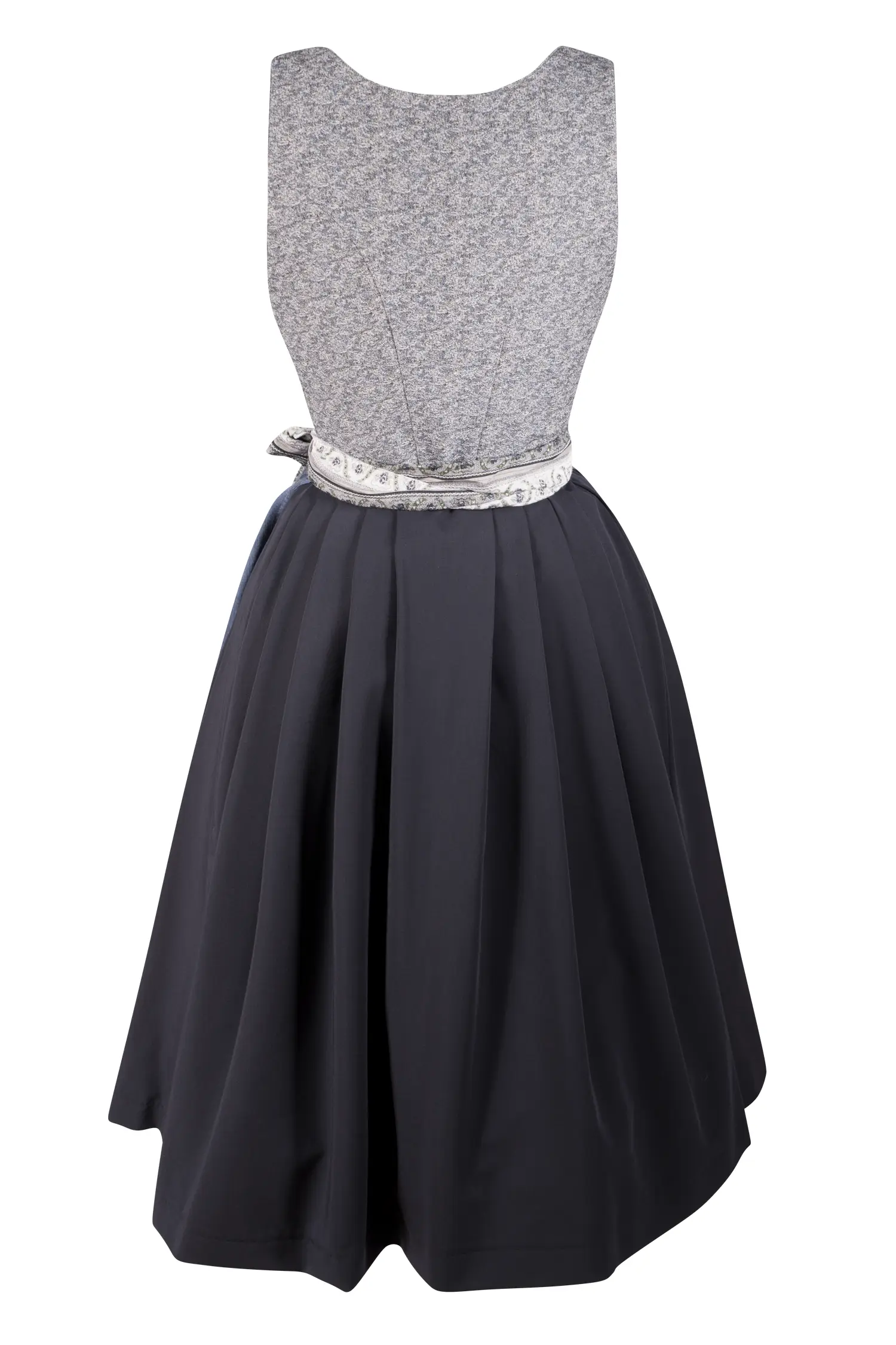 Gamsbock Dirndl in verschiedenen Blautönen - Rückansicht