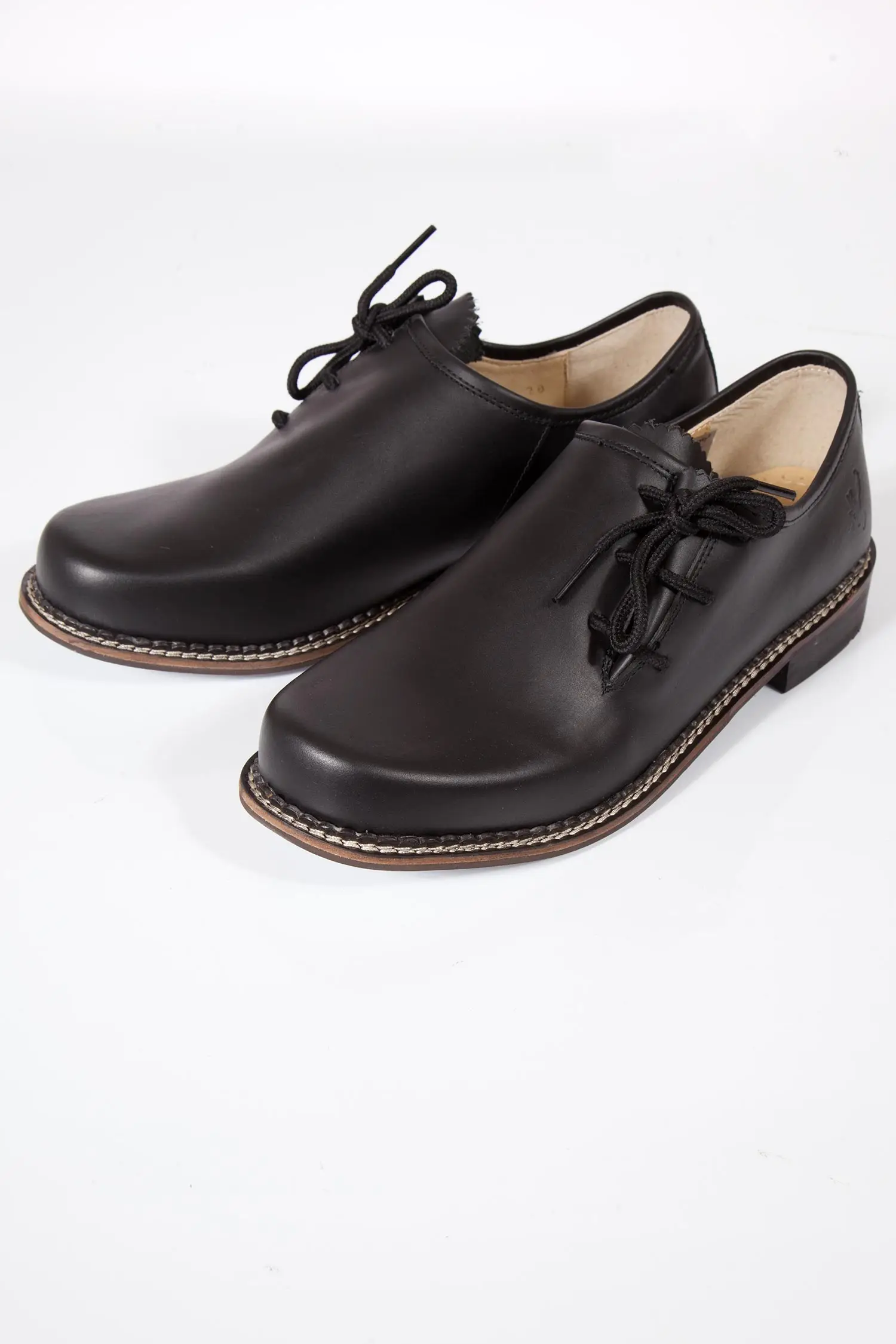 trachtenschuhe-herren-schwarz-1712-1023-sw7-19-09b-9095-b Herren Trachtenschuhe Jäger in schwarz glatt Paar