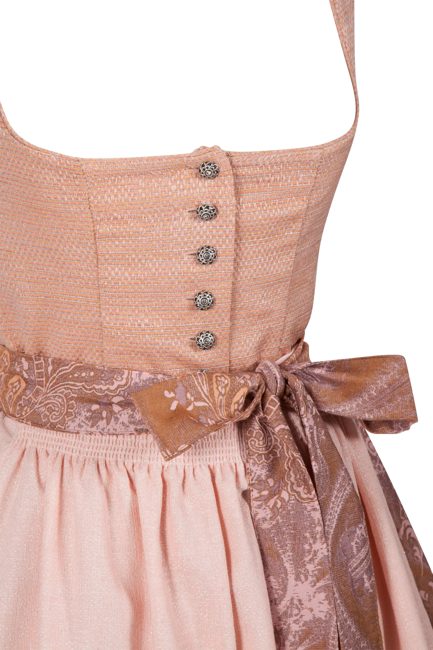3098-0357-RO423-05-b6554 Dirndl Isabella von Sissi ey! in Webstoff-Optik und auffälligem Rock - Detail Mieder