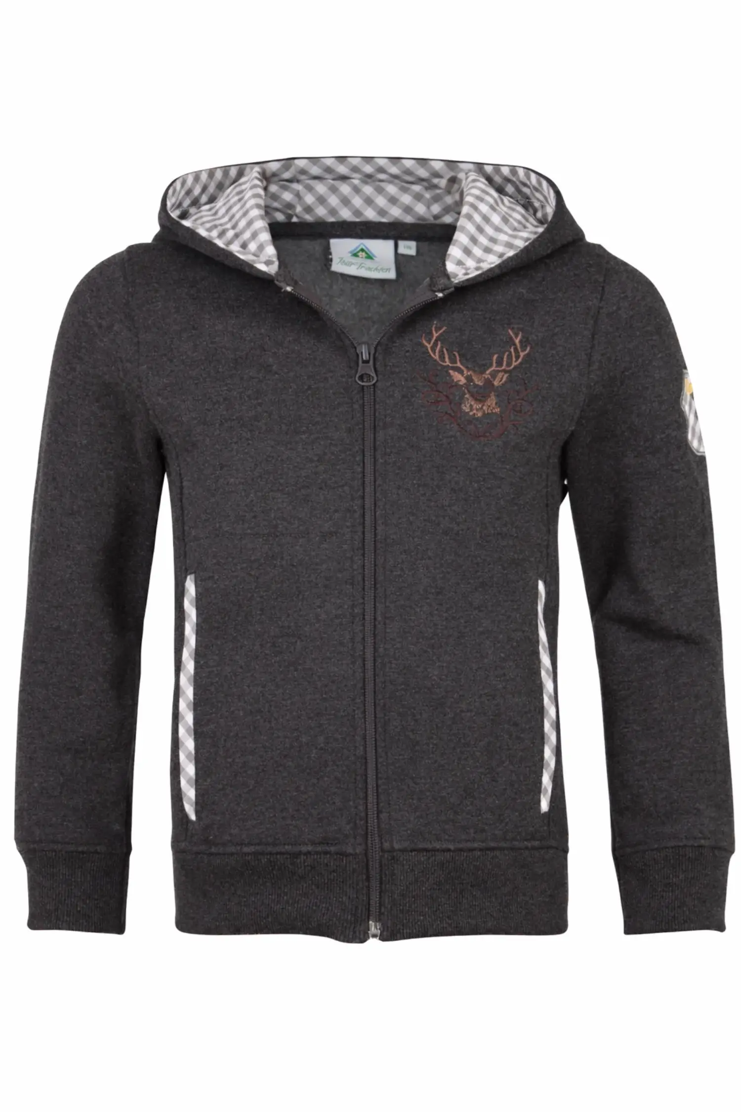 Kapuzenjacke von Isar-Trachten in Grau Kaputzenjacke von Isar-Trachten