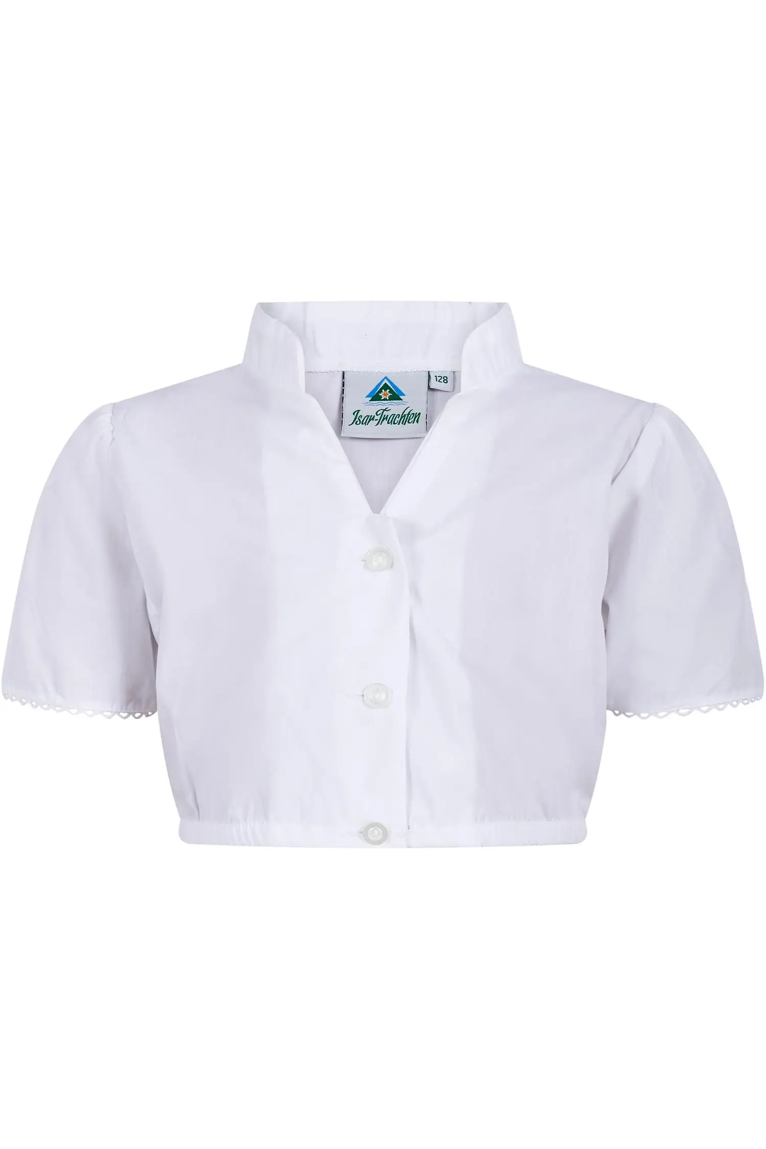 Kinder Dirndlbluse von Isar-Trachten in Weiß Isar Trachten Kinder Stehkragenbluse in Weiß