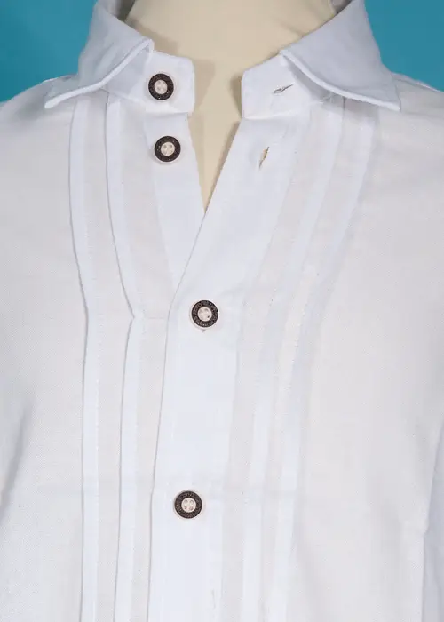 Kinder Trachtenhemd weiß mit Biesen Kragen