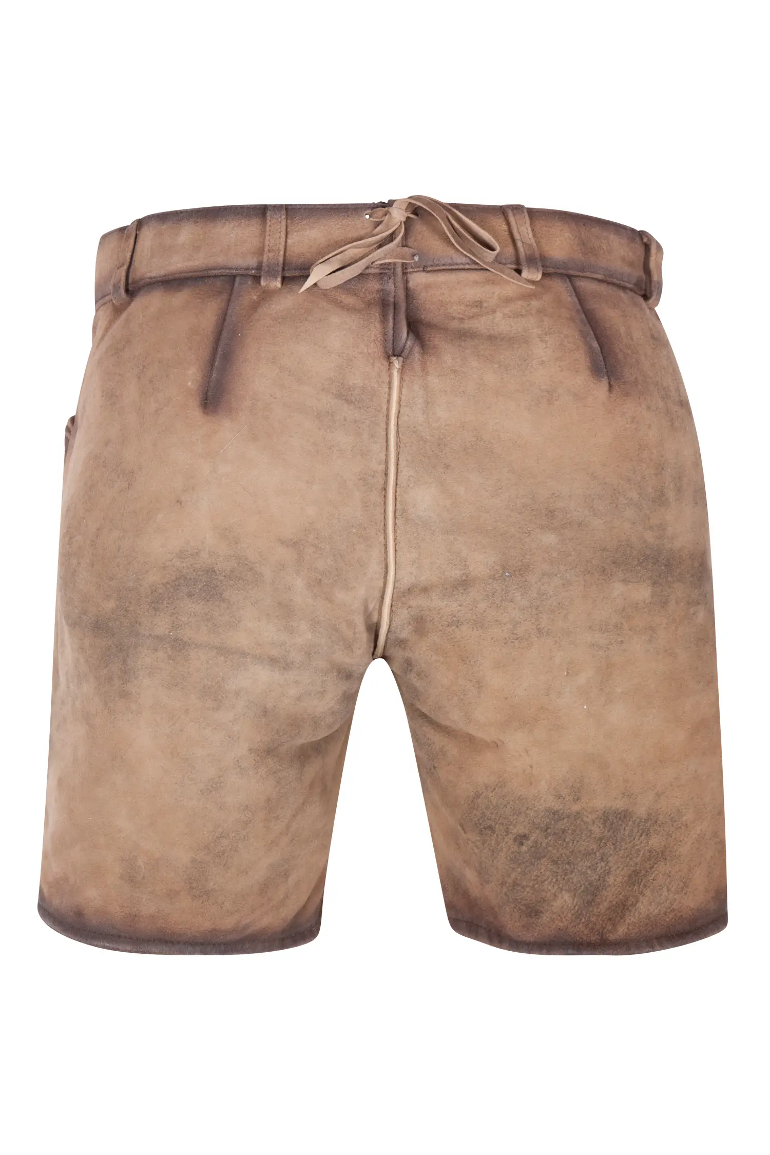 Damen Lederhose Maila in hopfen mit Latz - Rückansicht